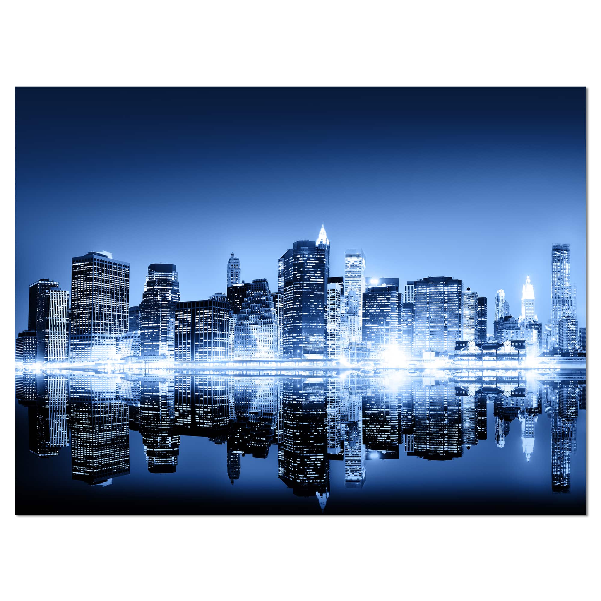 Designart - Night New York City Mirrored