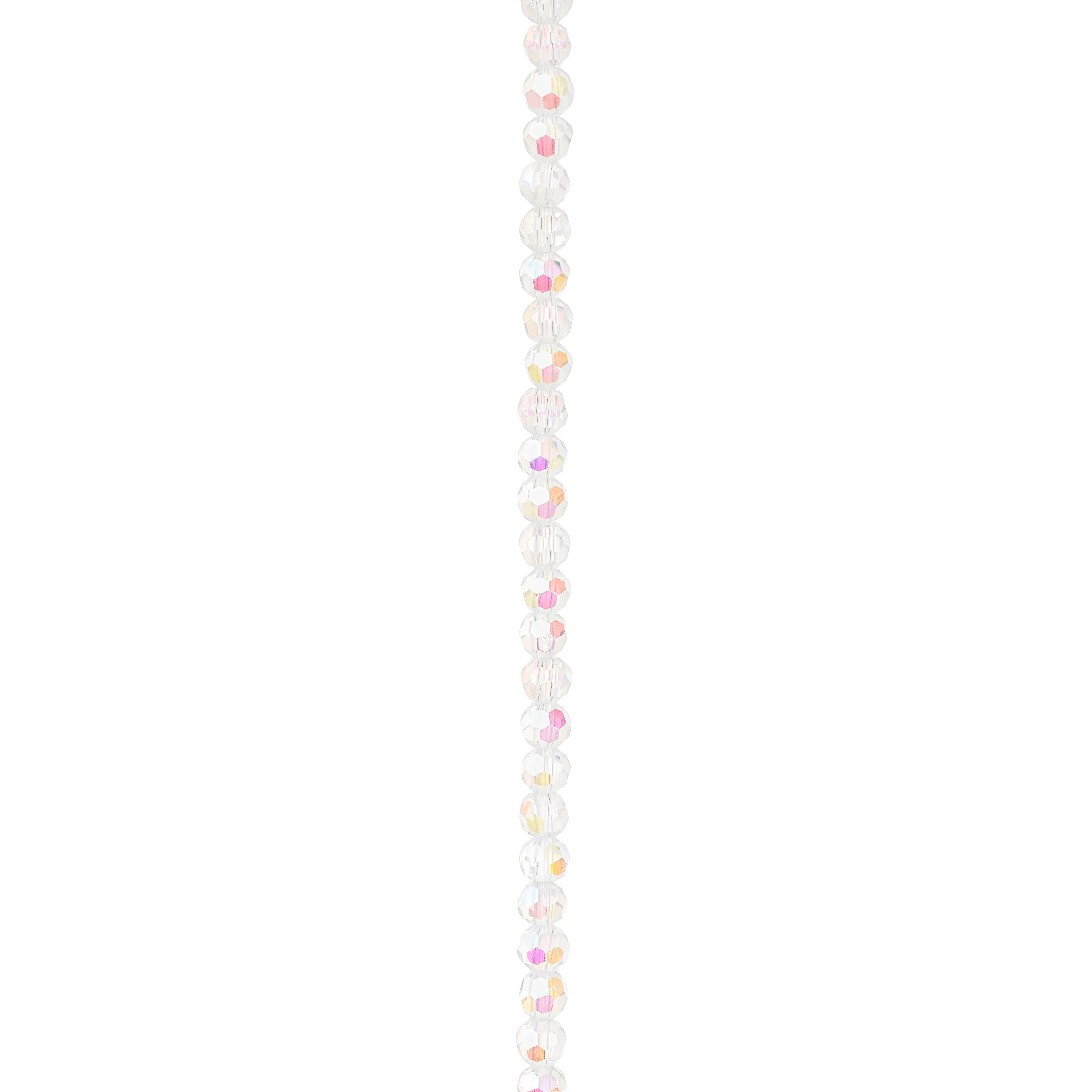 12 Pack: Aurora Borealis Faceted Glass Round Beads, 4mm by Bead Landing™