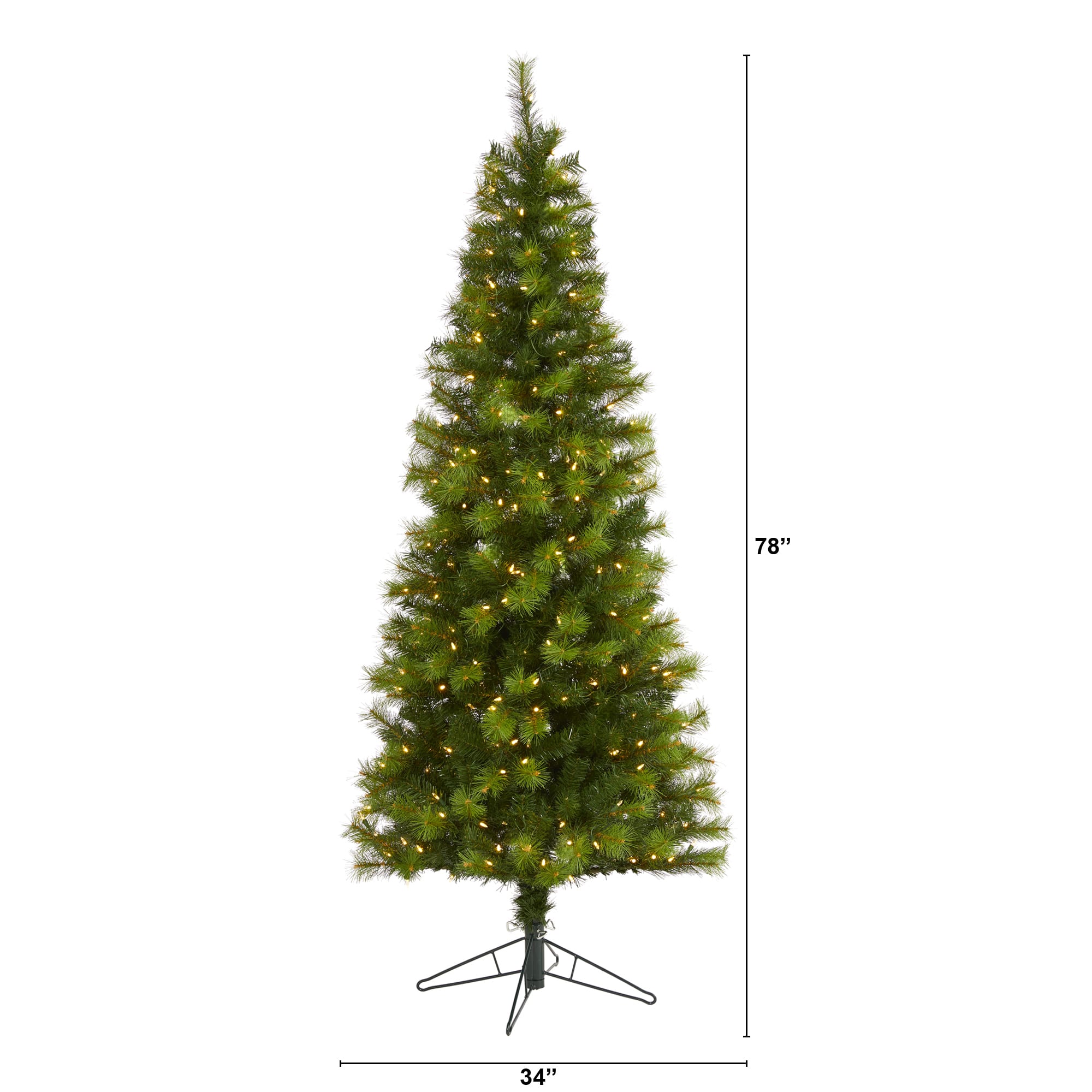 6.5ft. Pre-Lit Green Valley Pine Artificial Christmas Tree, Warm White LED Lights
