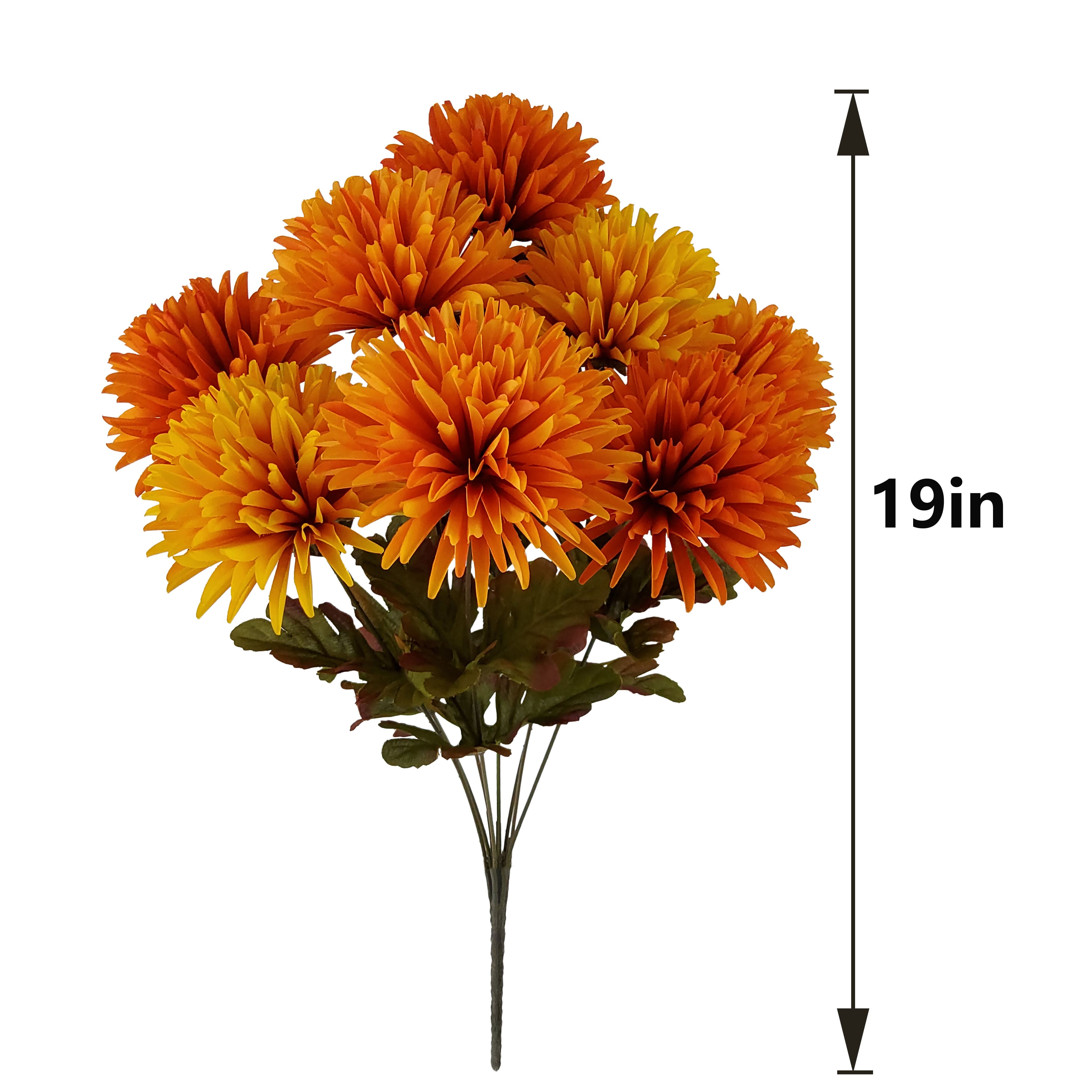 17" Yellow & Orange Mum Bush by Ashland®