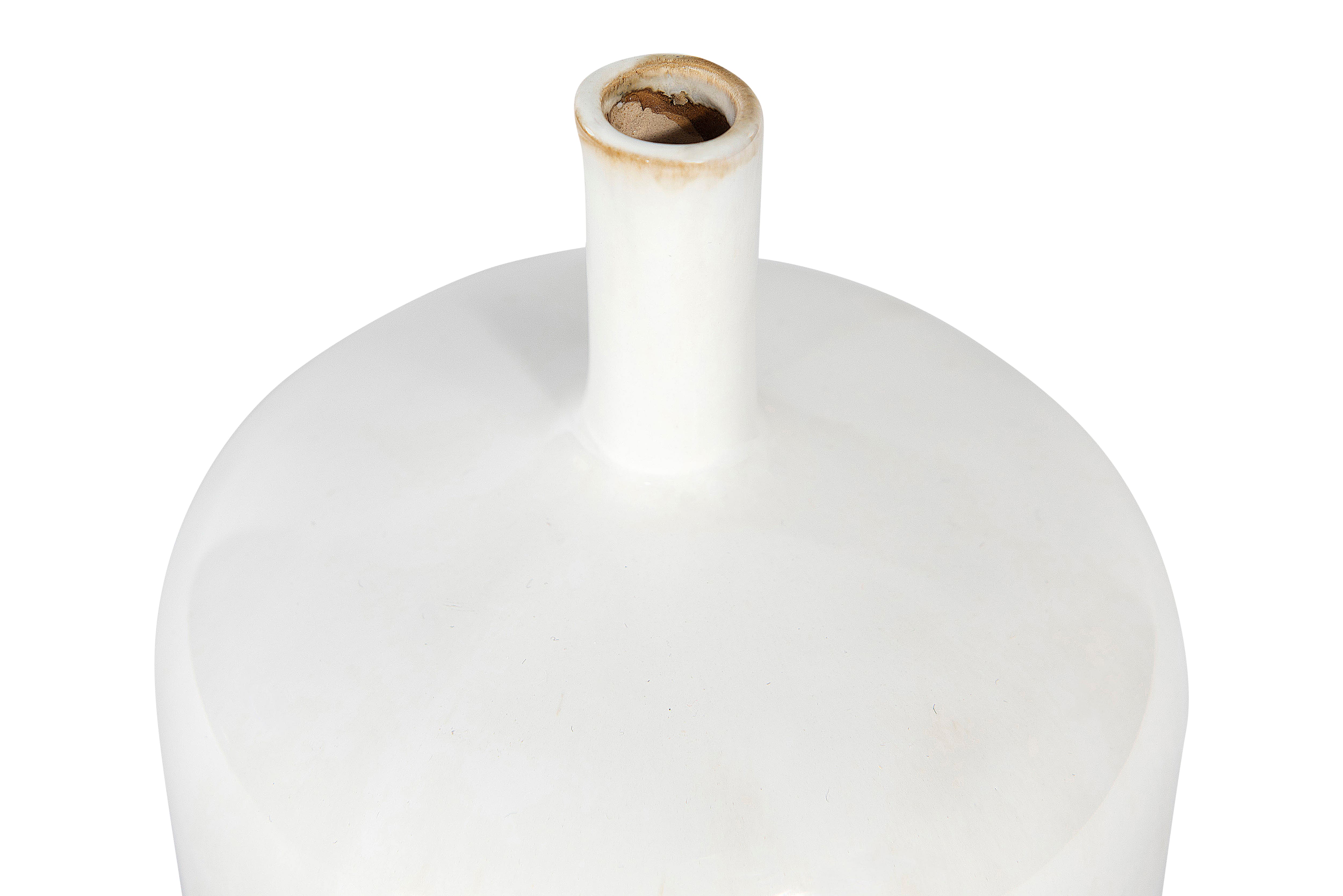 Hello Honey® 6" Cream Stoneware Vase with Reactive Glaze Finish