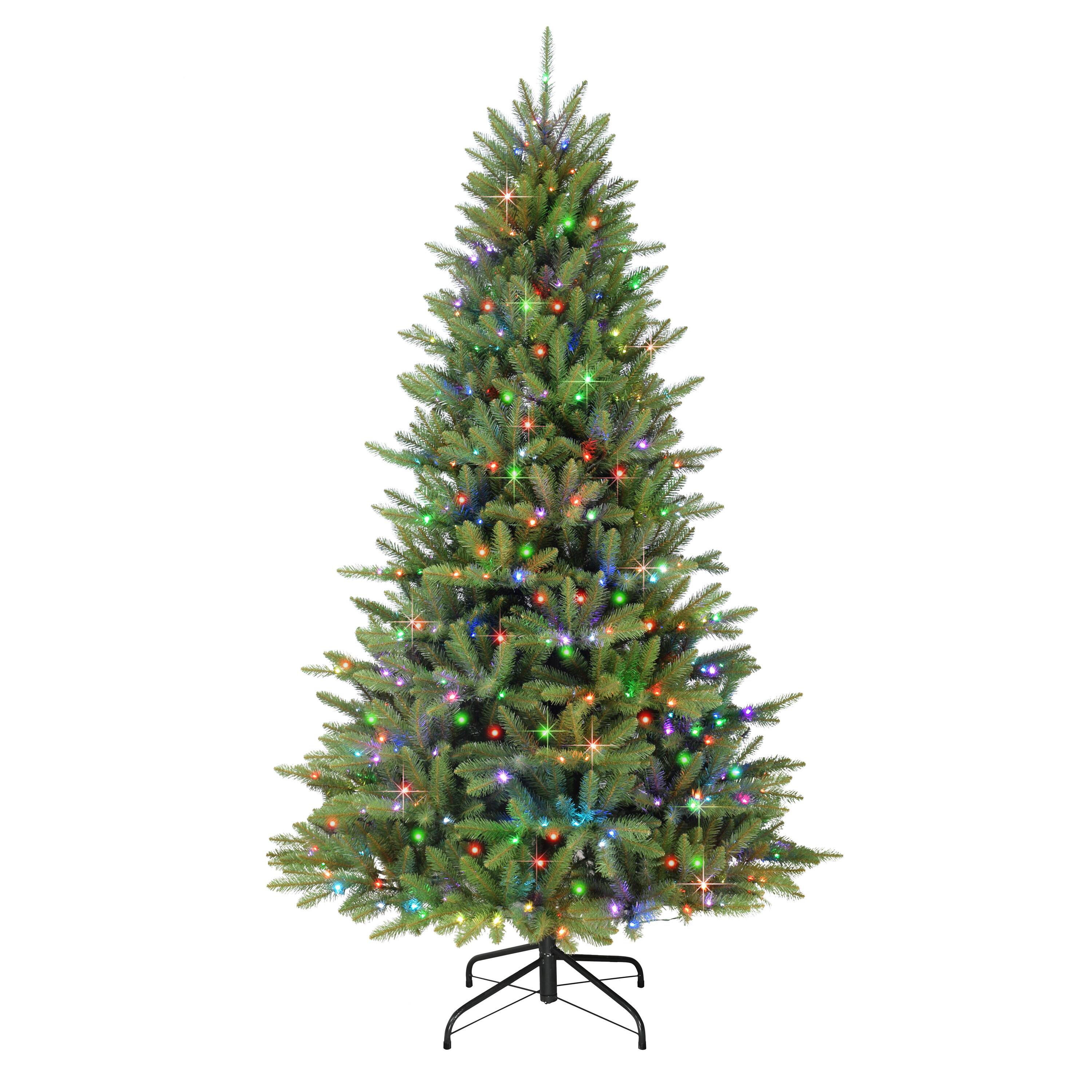 7.5ft. Pre-Lit Sure-Lit Pole® Fraser Fir Artificial Christmas Tree, Multicolor LED Lights