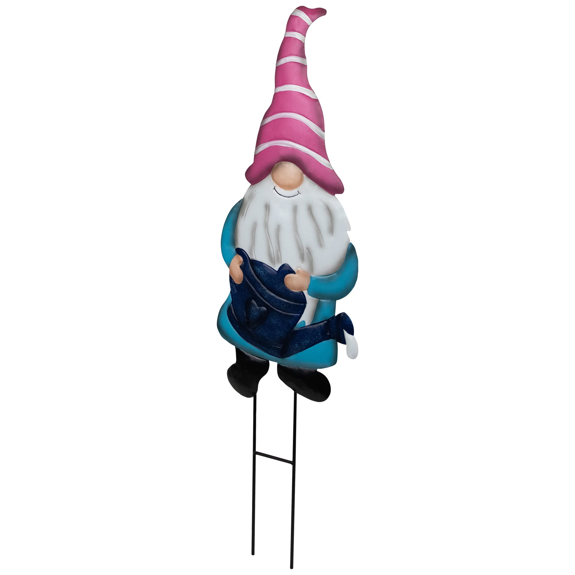 21.25" Blue Gardening Gnome Spring Yard Sign Garden Stake