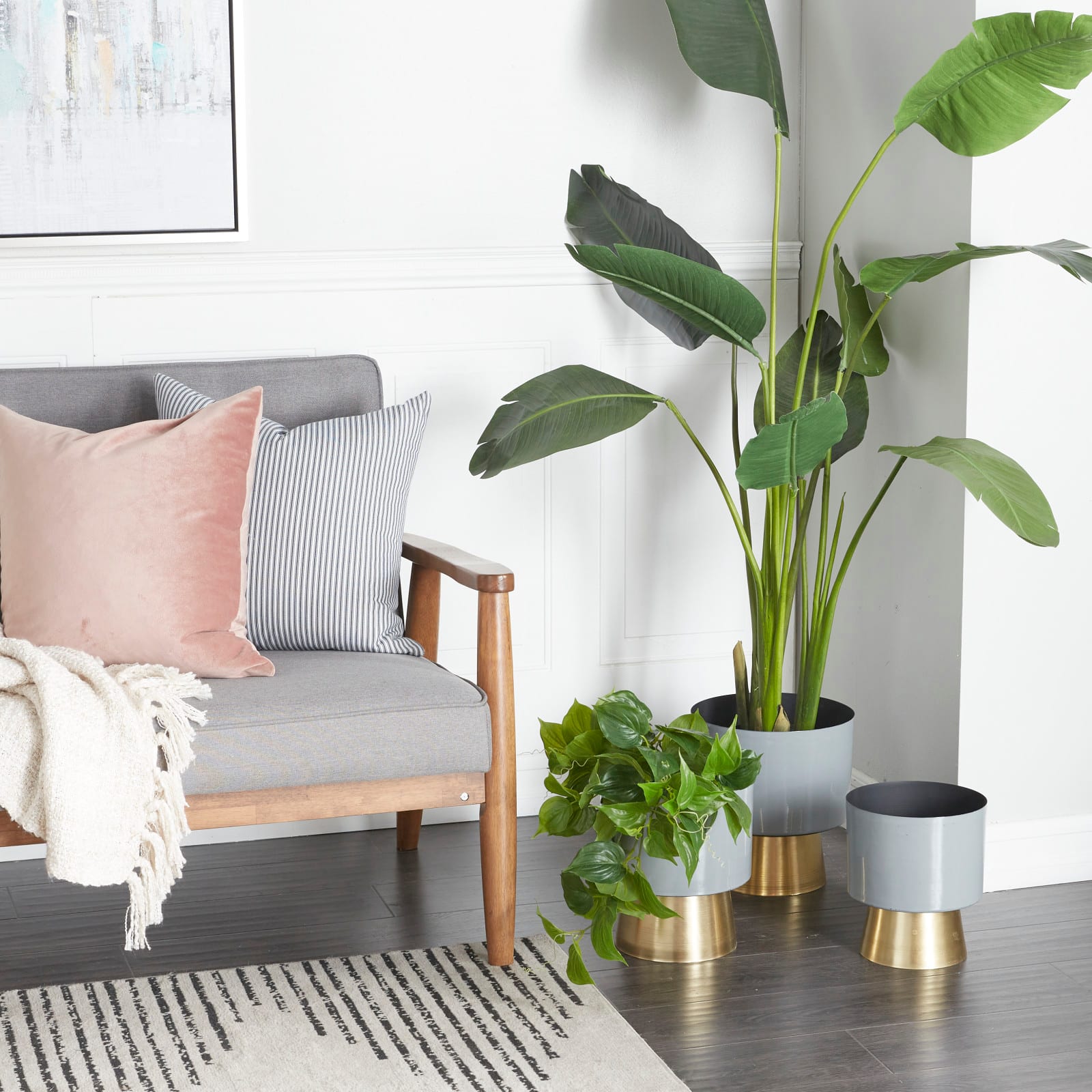Grey Modern Planter, Set of 3" 11", 10", 9"
