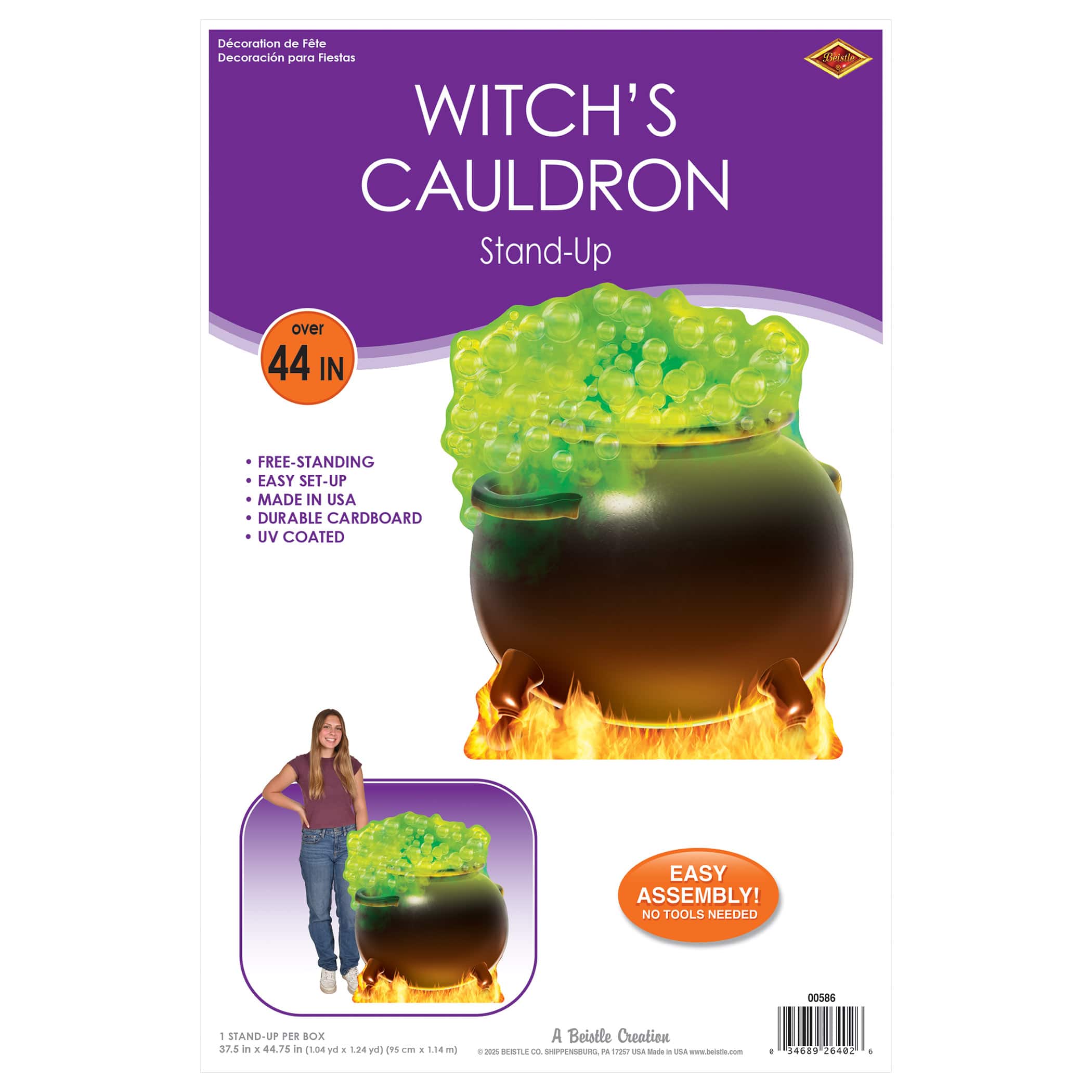 Beistle 37.5" x 44.75" Witch's Cauldron Stand-Up with Attached Easel