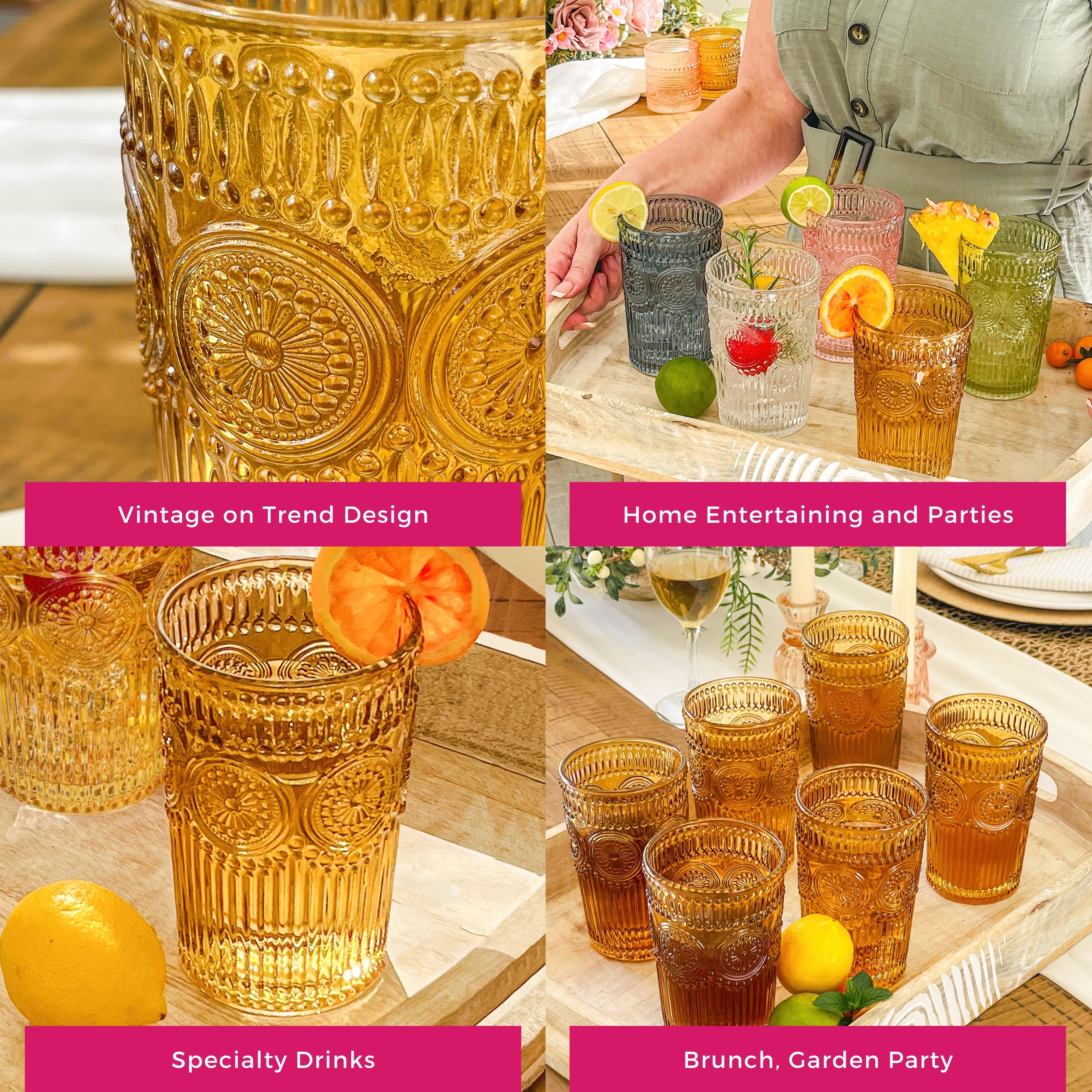 Kate Aspen® 13oz. Vintage Textured Amber Drinkware, 6ct.