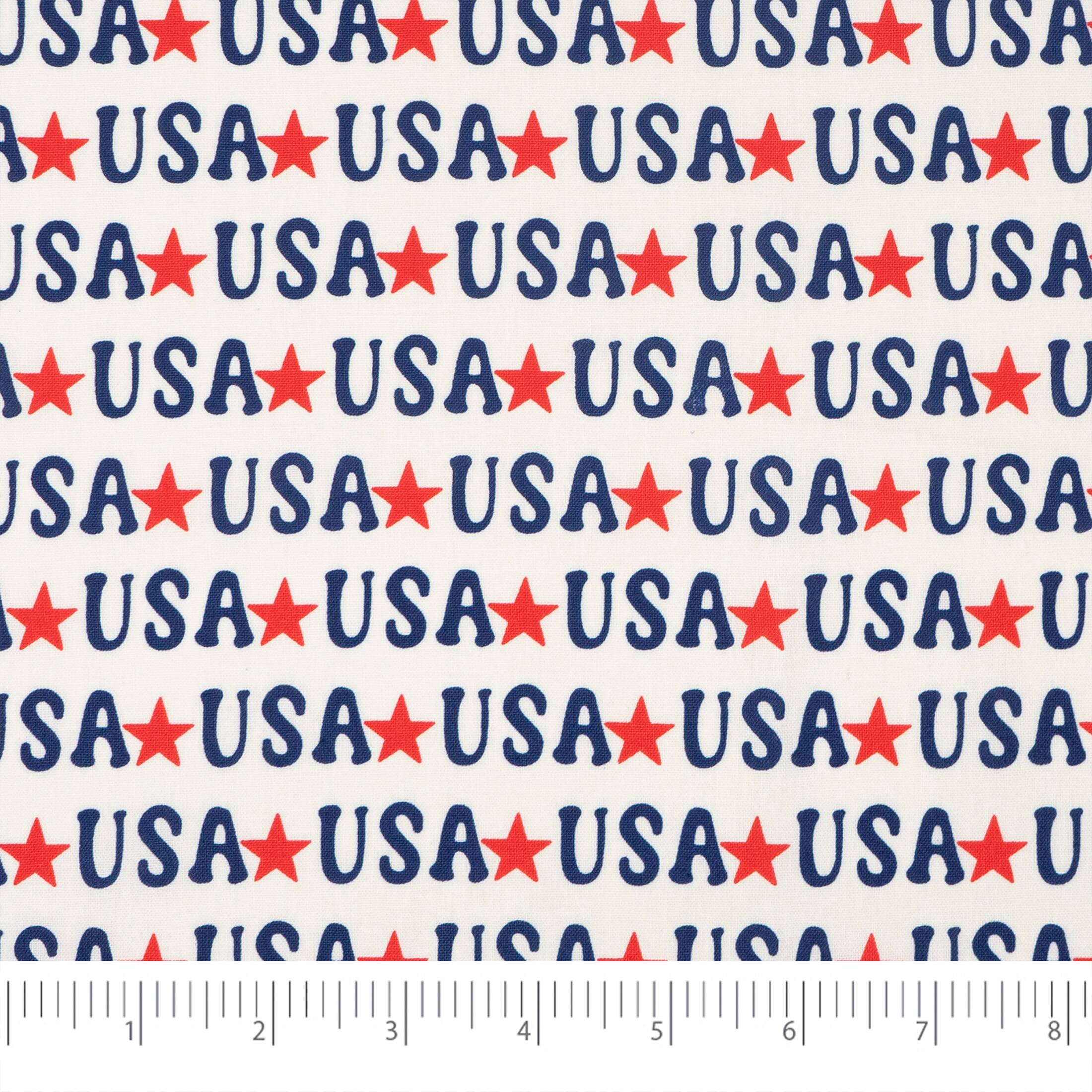 SINGER Starred USA Print Ringspun Cotton Fabric