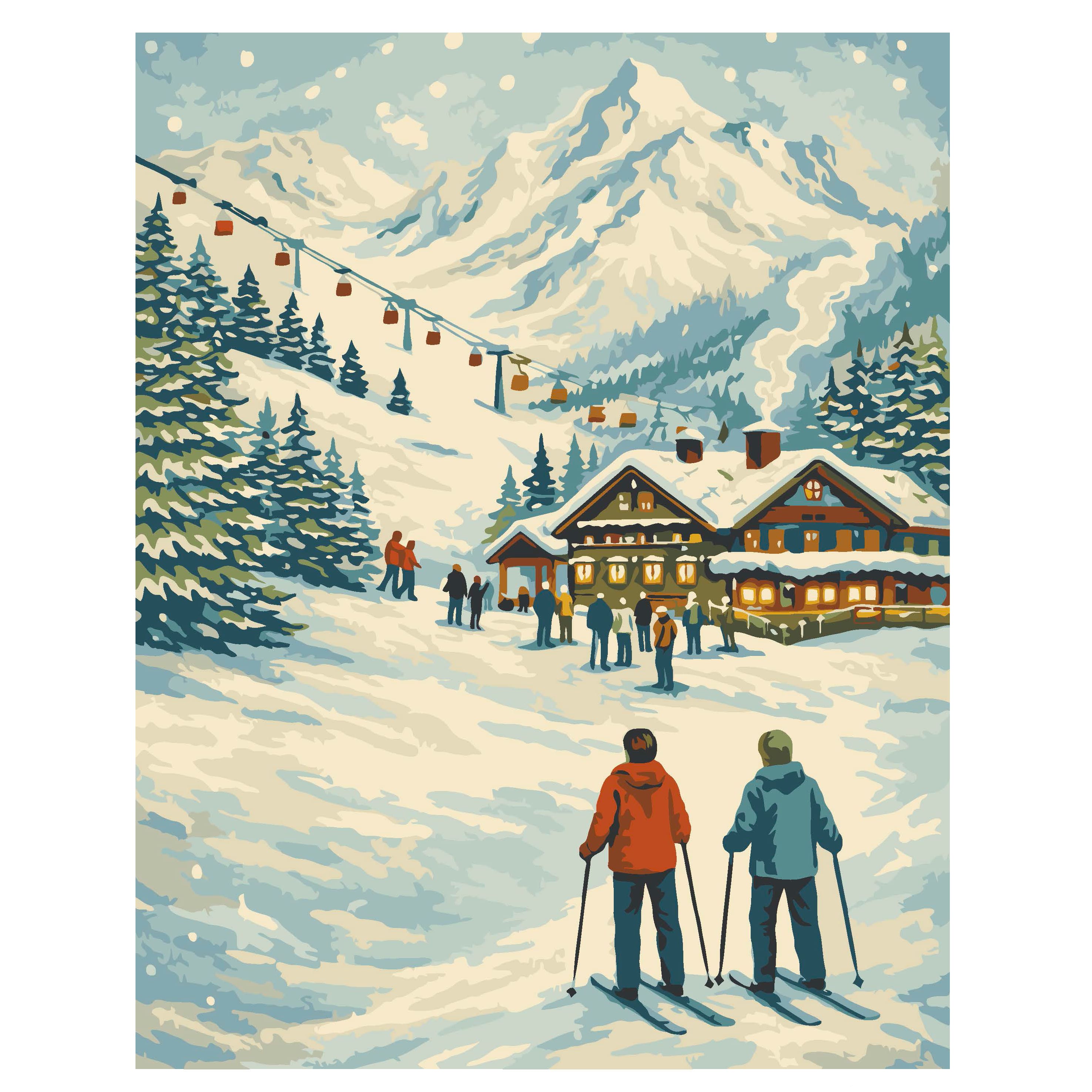 11" x 14" Ski Lodge Paint-by-Number Kit by Artist's Loft®