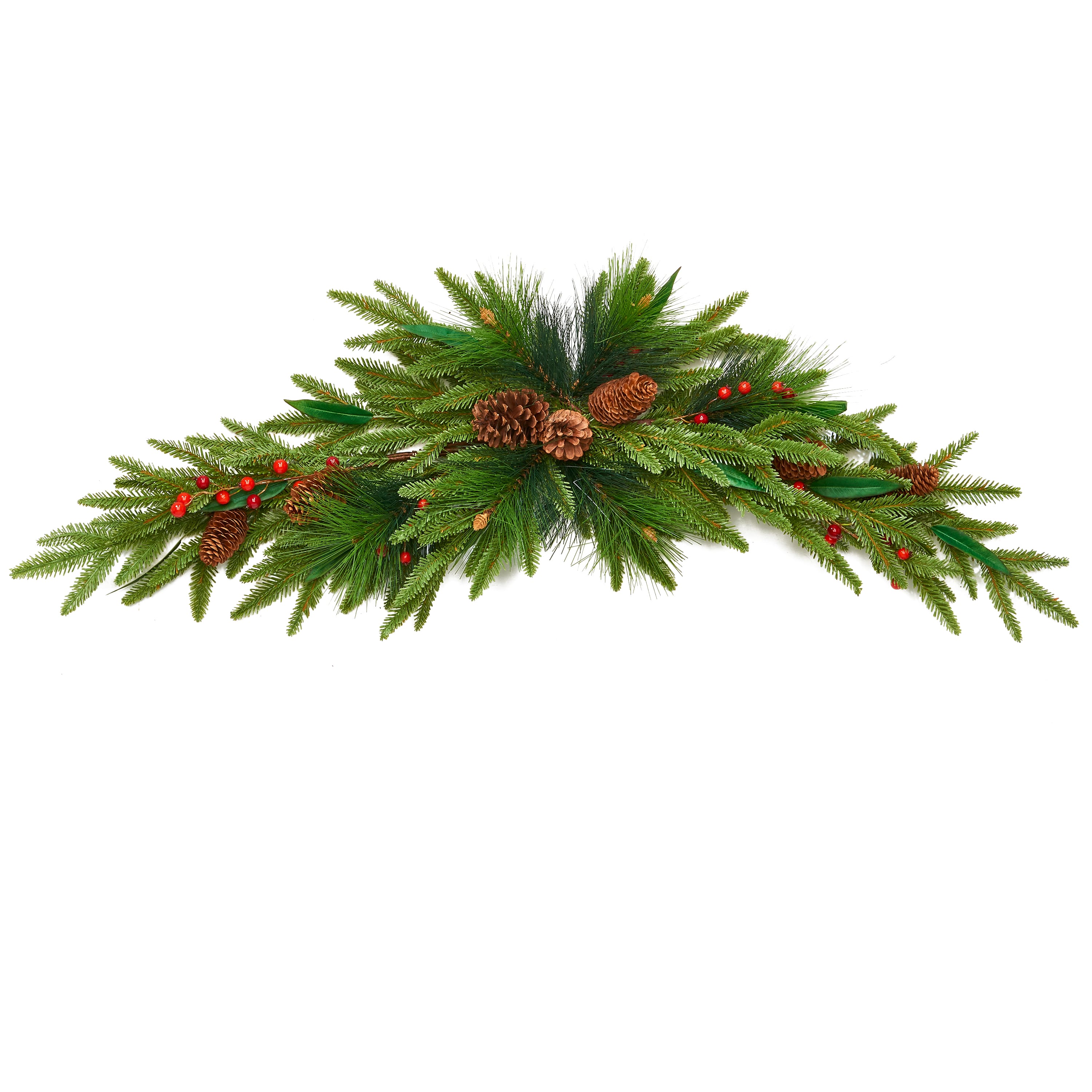 42" Christmas Artificial Spruce, Pinecone, & Berry Swag