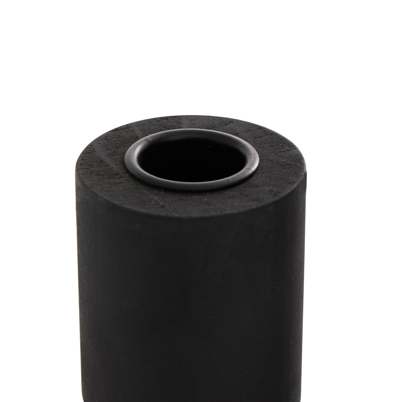 Black Wood Minimalistic Tapered Candle Holder Set