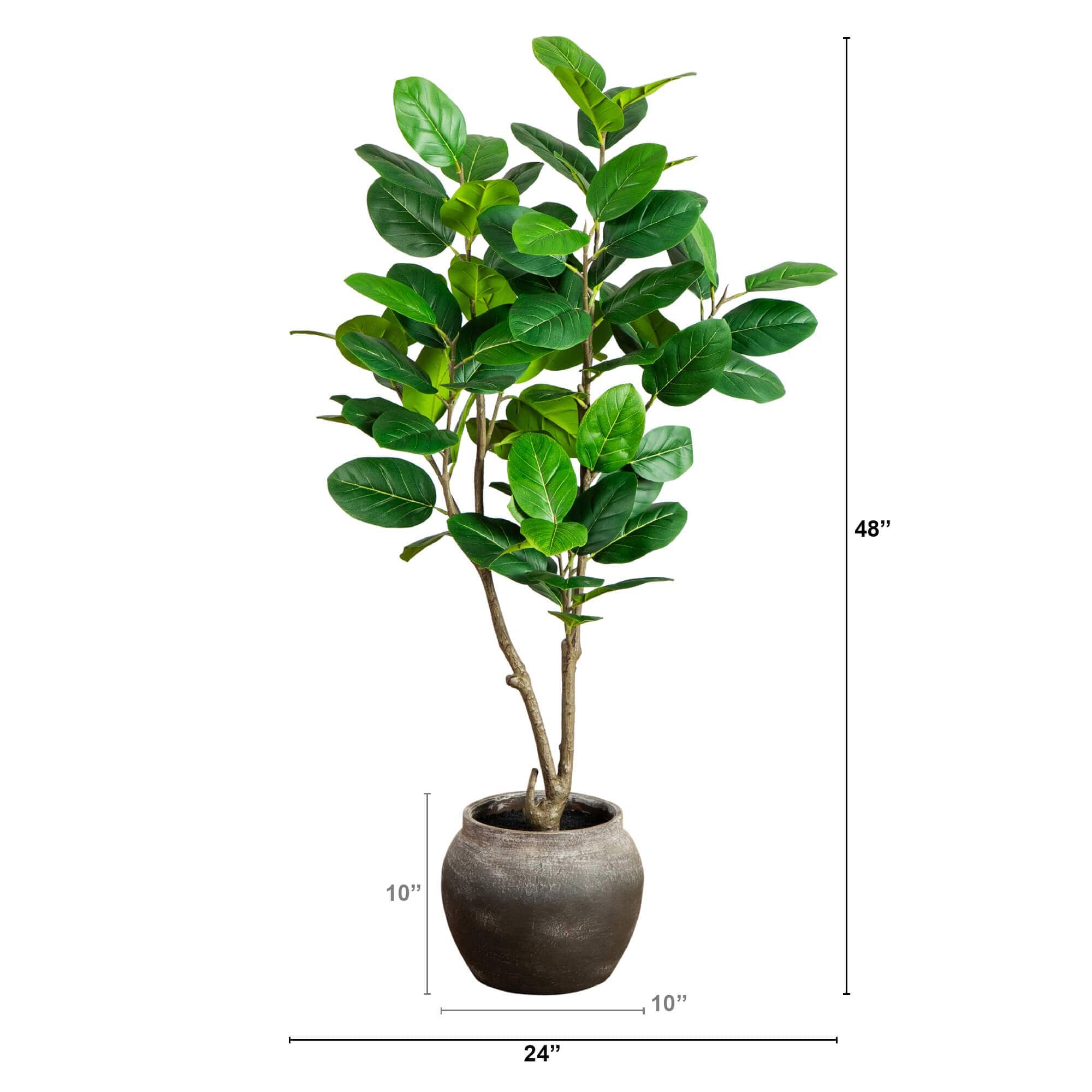 4ft. Artificial Audrey Ficus Tree in Rustic Decorative Planter