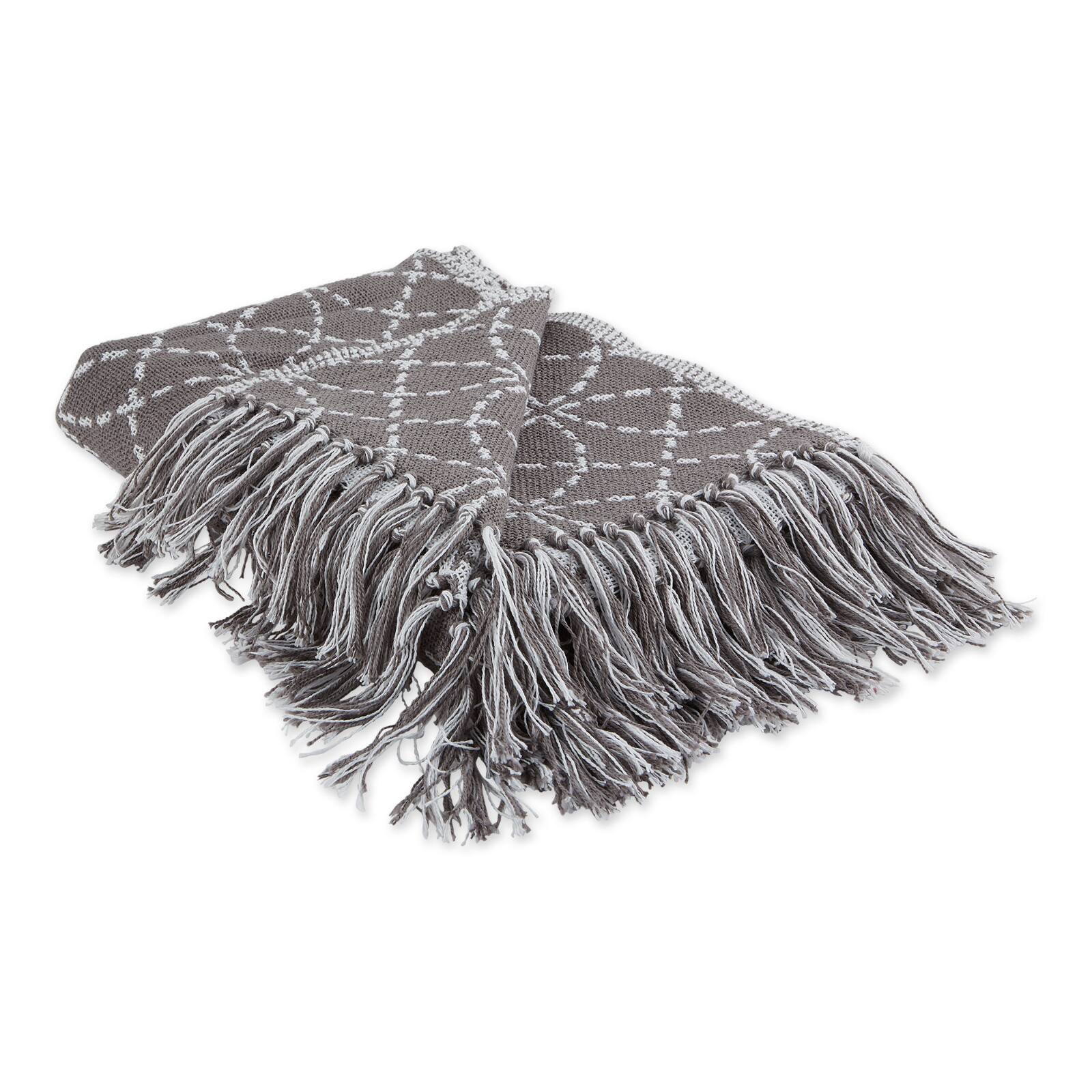 Gray Concentric Circles Throw