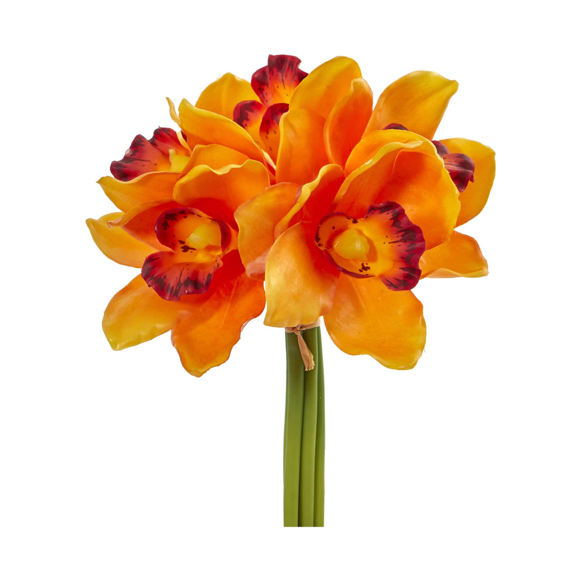 9" Cymbidium Orchid Artificial Flower Bundle (Set of 6)