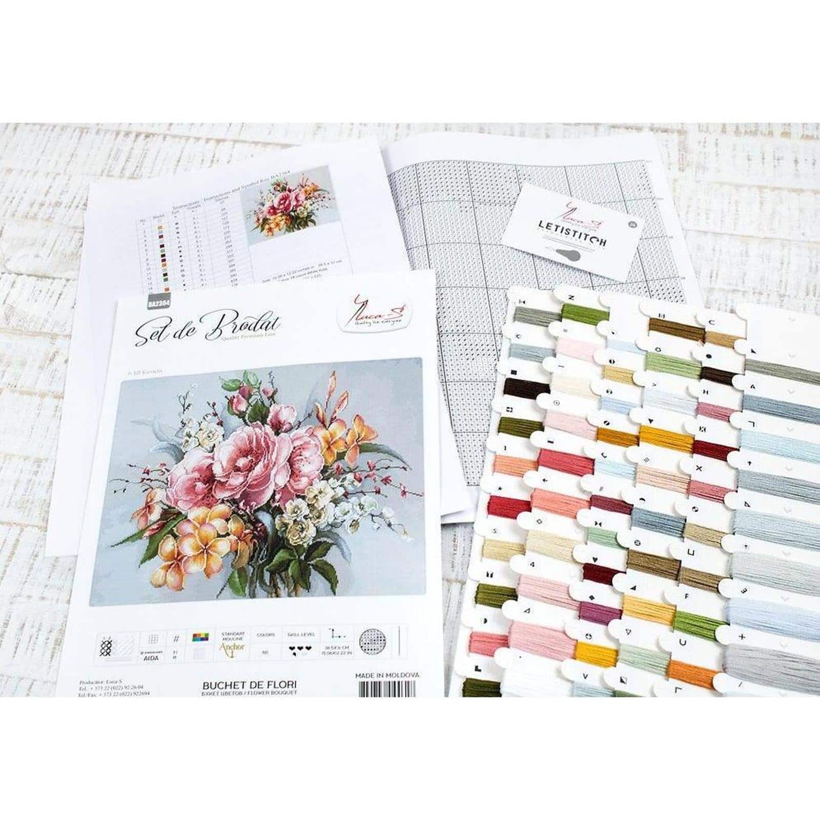 Luca-s Flower Bouquet Counted Cross Stitch Kit