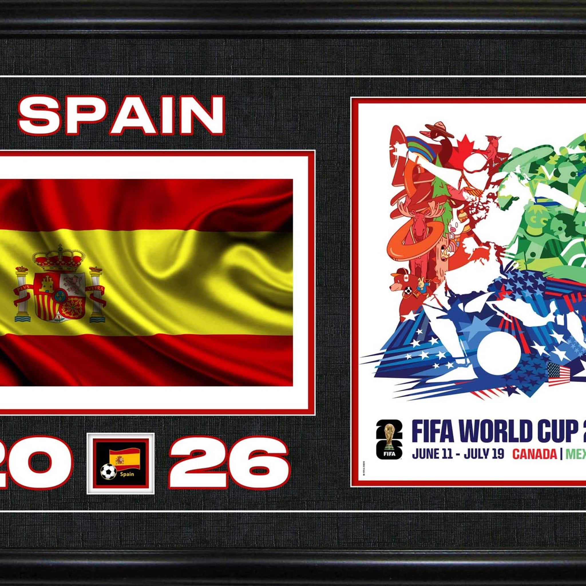 Frameworth 24" x 15" FIFA World Cup 2026 Team Spain Flag Framed Wall Decor