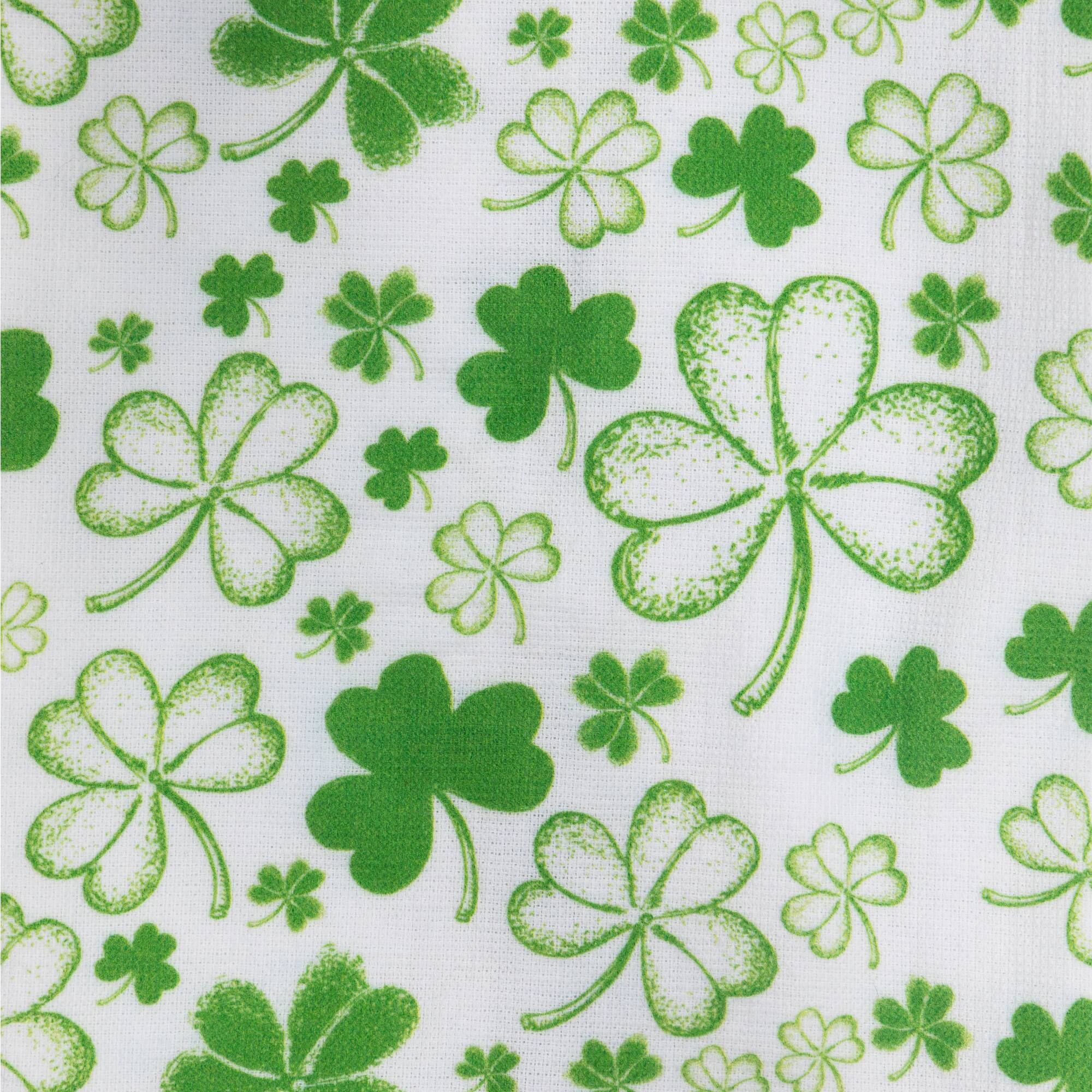 Shamrocks & Plaid Kitchen Tea Towels Set