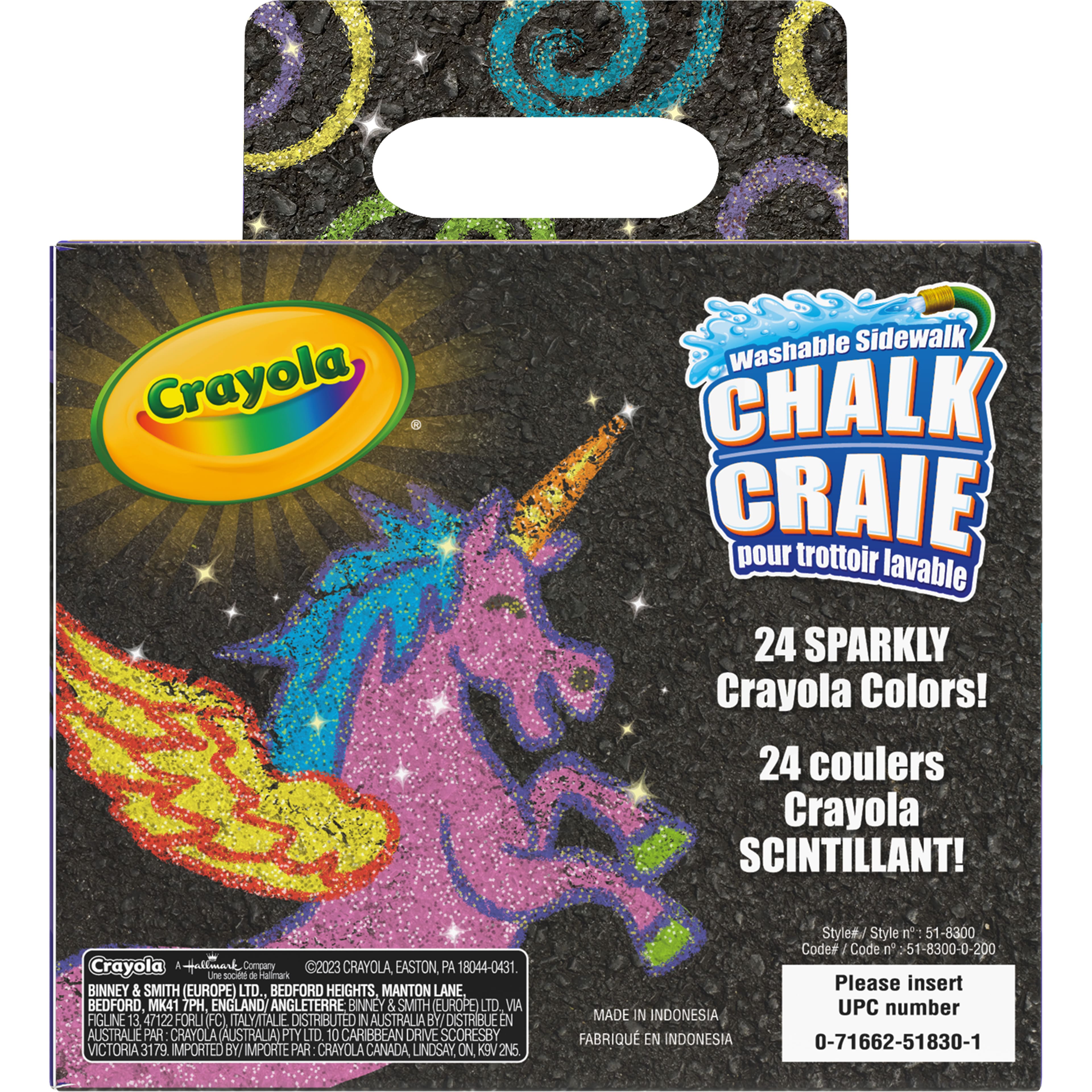 Crayola® Glitter 24 Color Washable Sidewalk Chalk