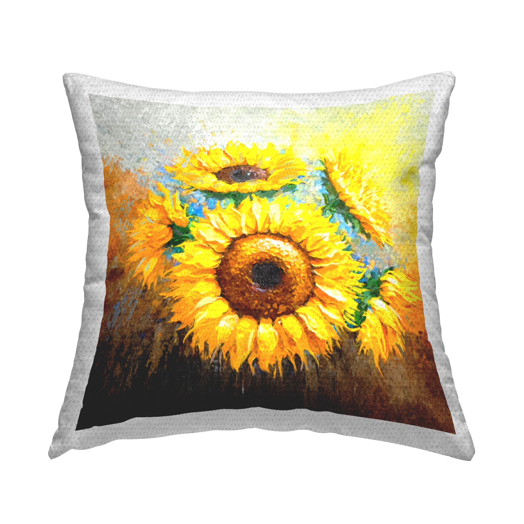 Stupell Industries Vivid Yellow Sunflower Arrangement Outdoor Printed Pillow