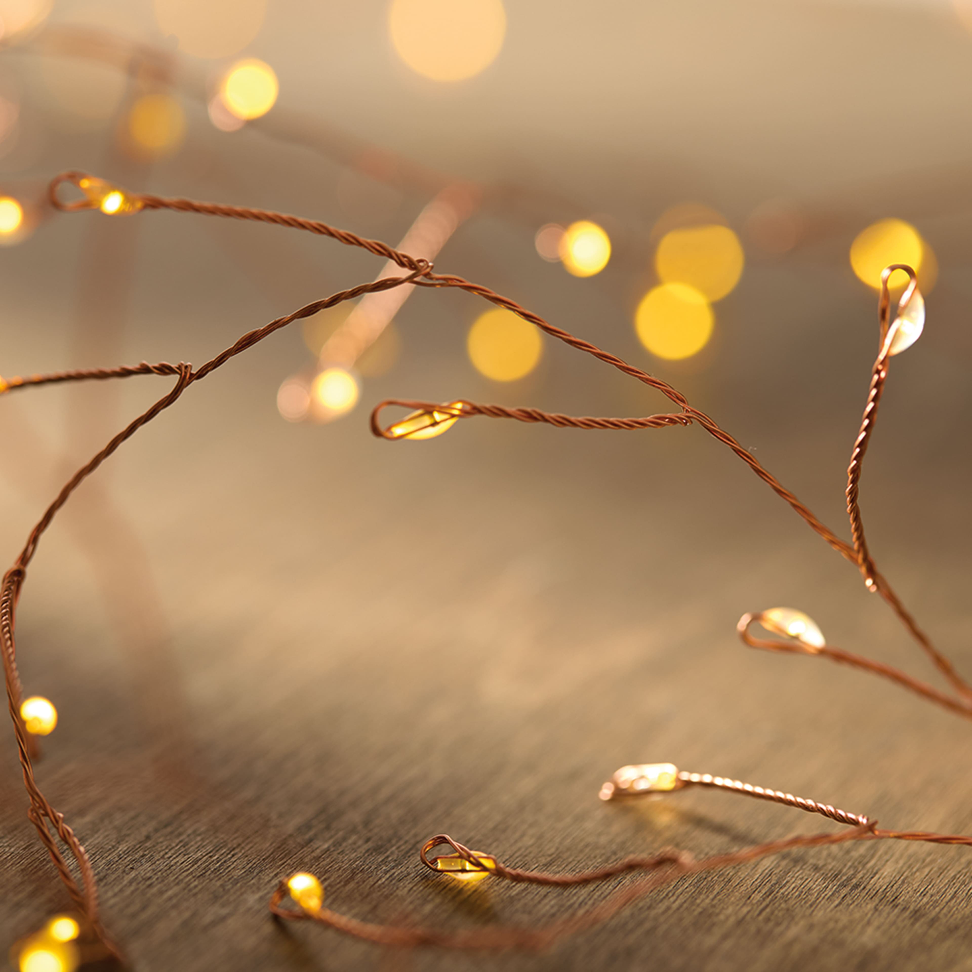 120ct. Warm White LED Firecracker String Lights with Copper Wire by Ashland®