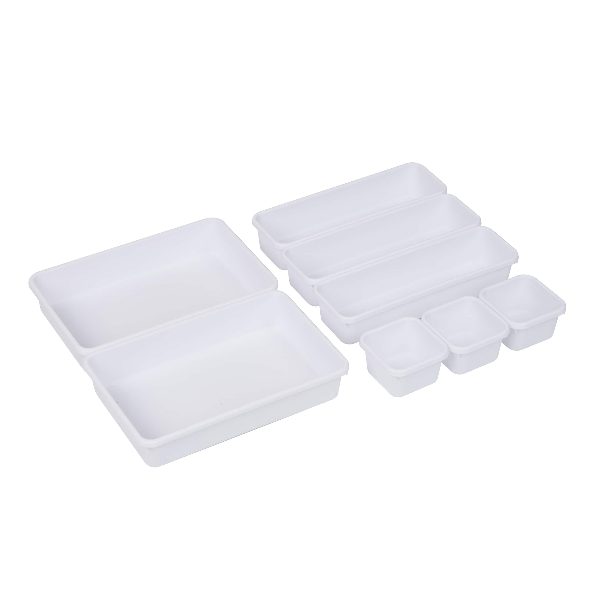Mind Reader White Drawer Organizer Set
