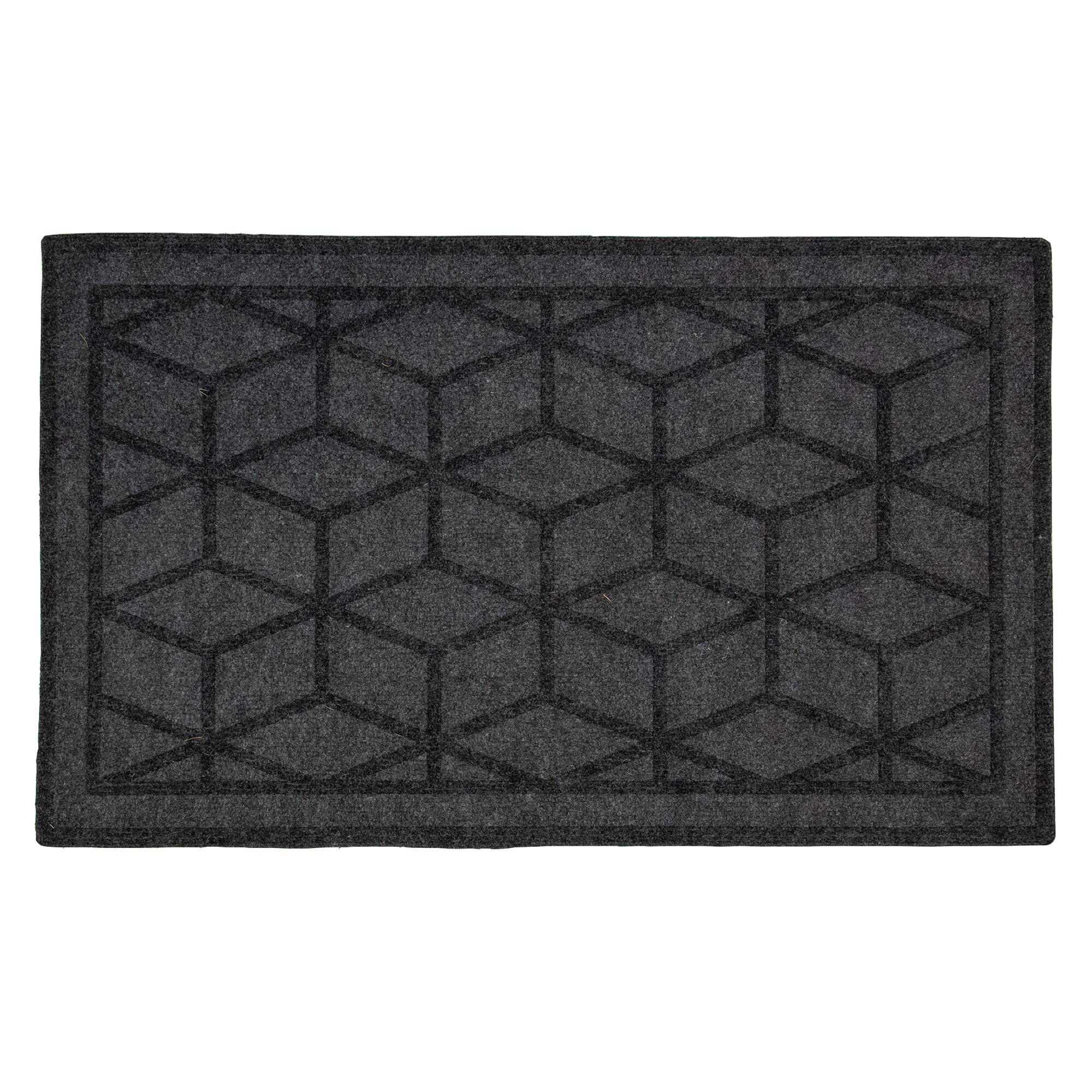 18" x 30" Gray Diamond Pattern Rectangular Coir Doormat