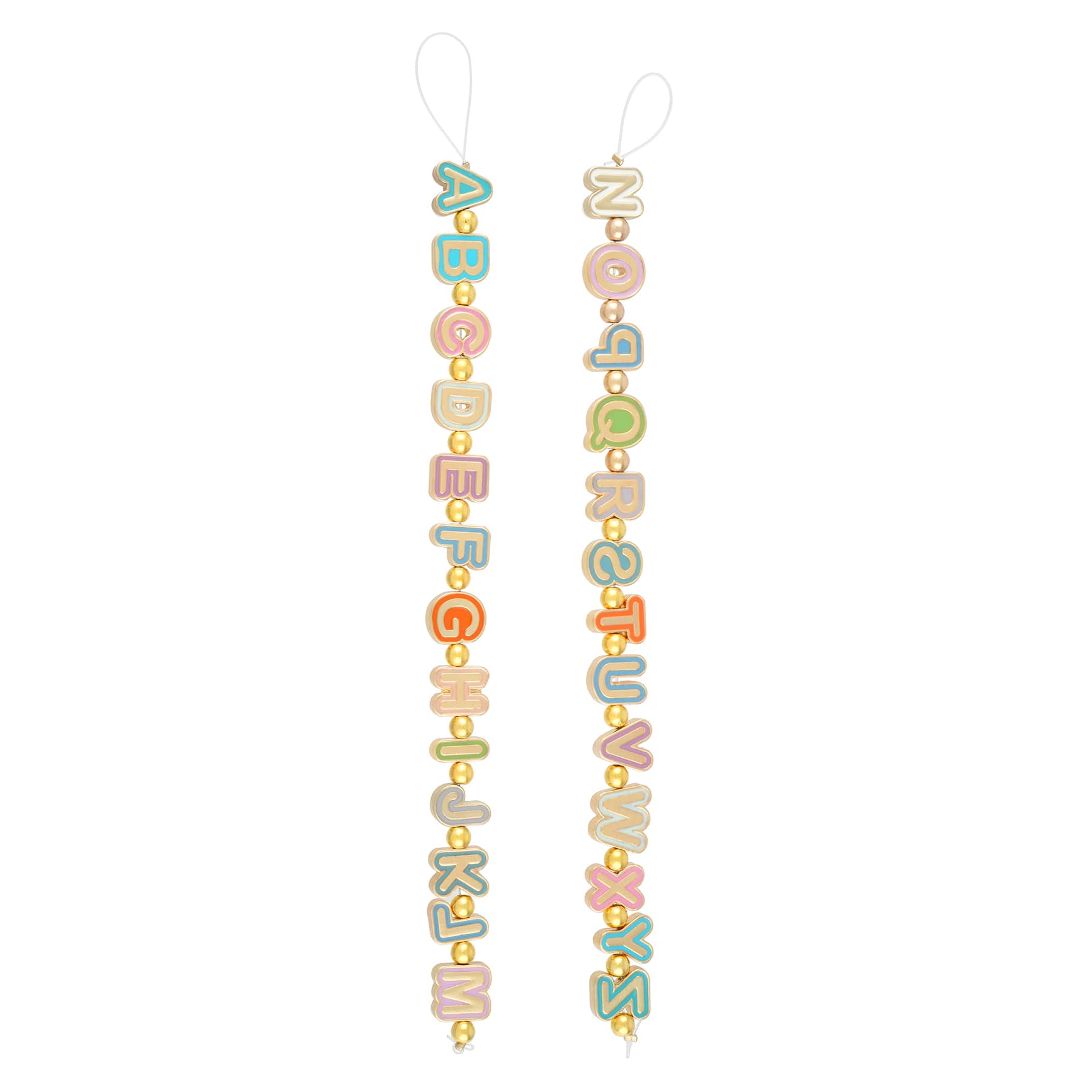 11.5mm Gold & Pastel Metal Alphabet Beads, 26ct. by Bead Landing™