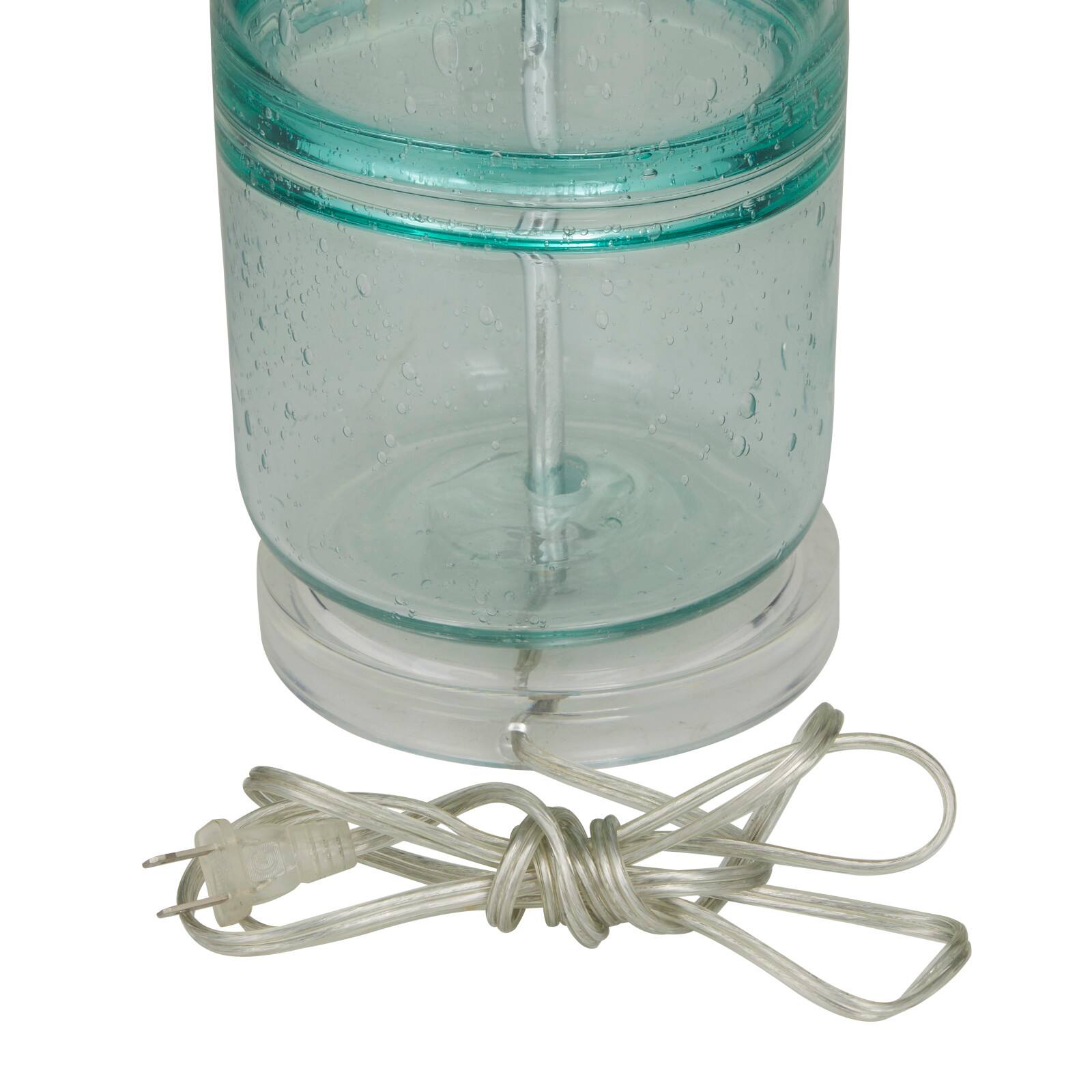 Teal Glass Table Lamp Set of 2 16", 25"