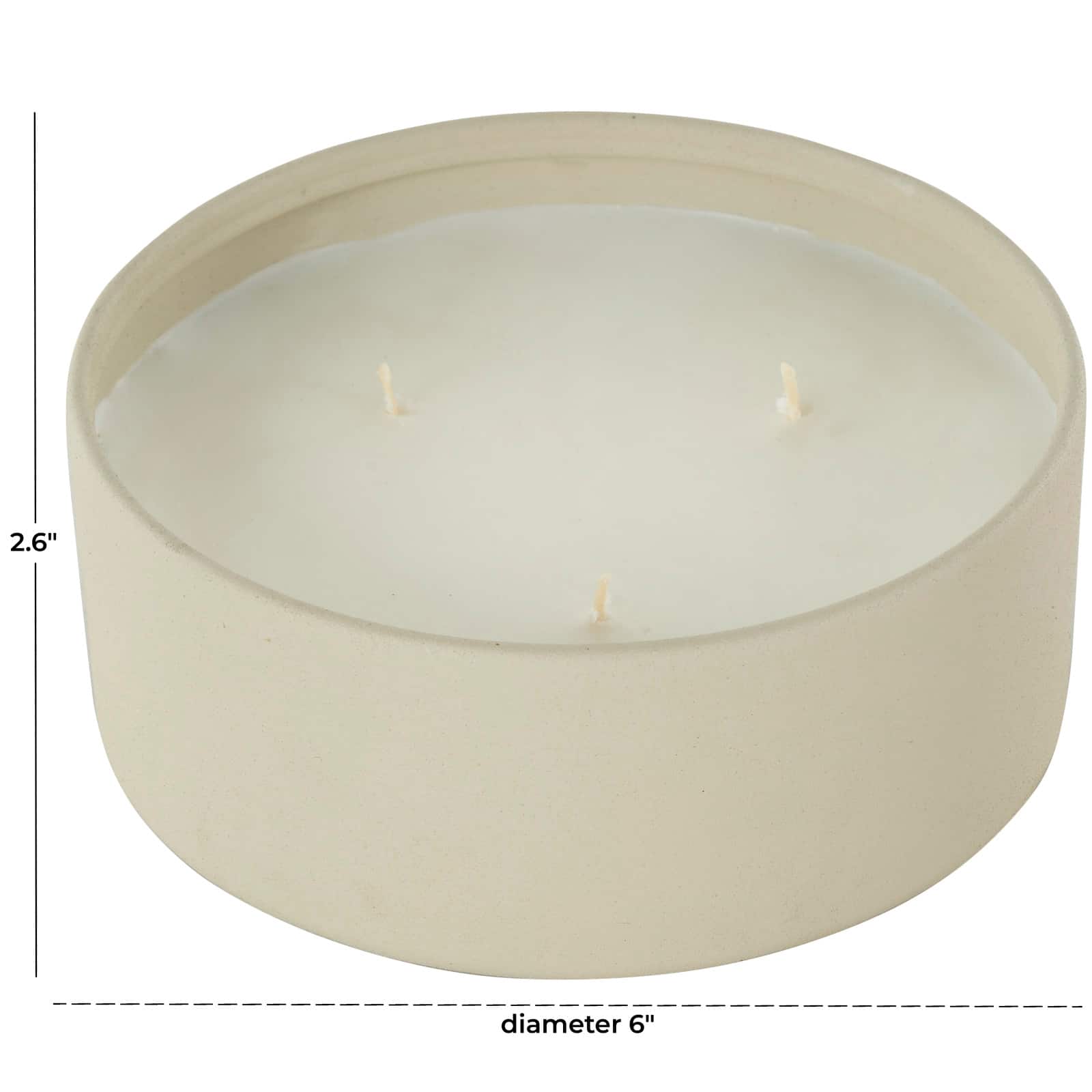 6" Beige 3 Wick Metal Tangerine Splash Scented & Textured Candle with White Wax