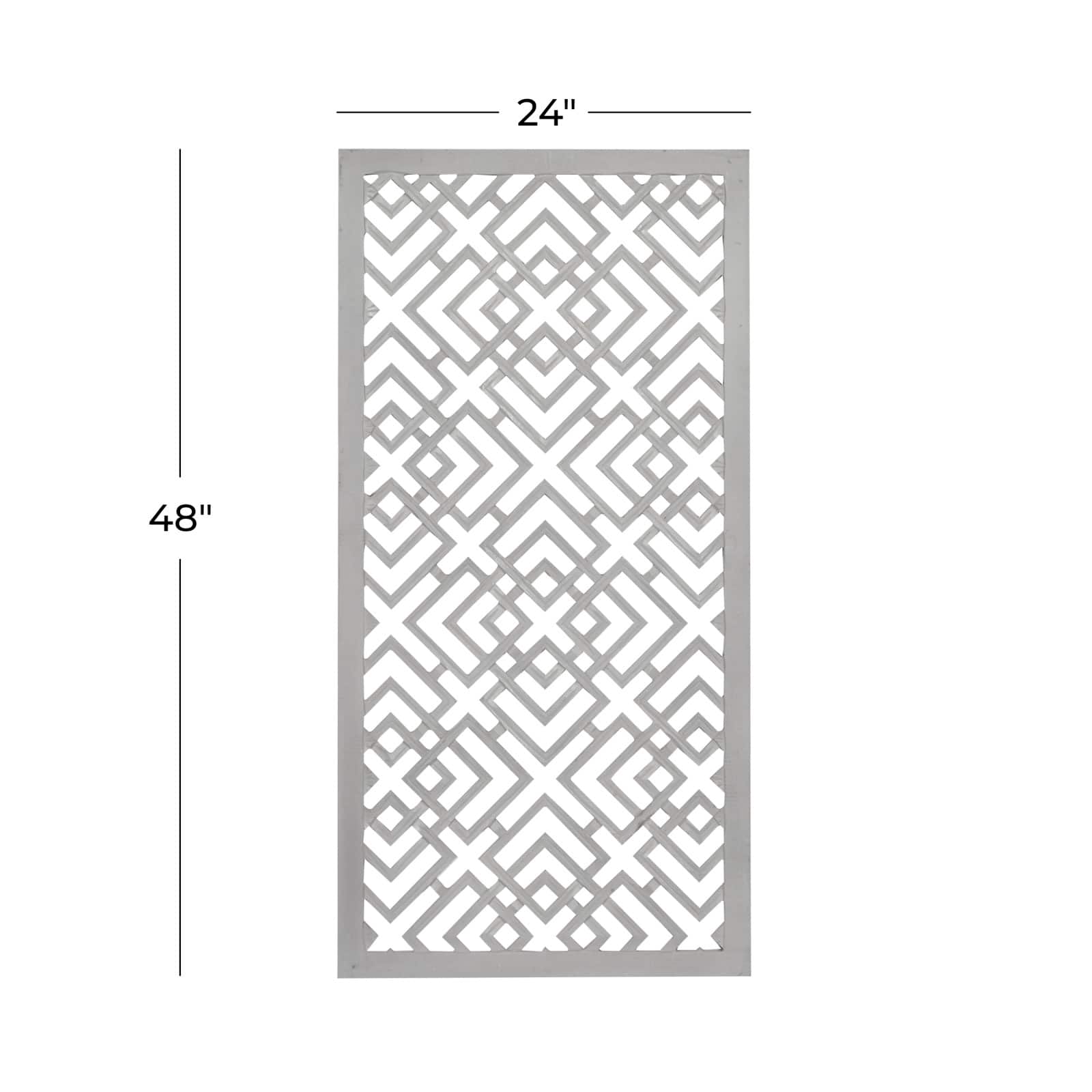 48" White Wood Abstract Farmhouse Wall Décor