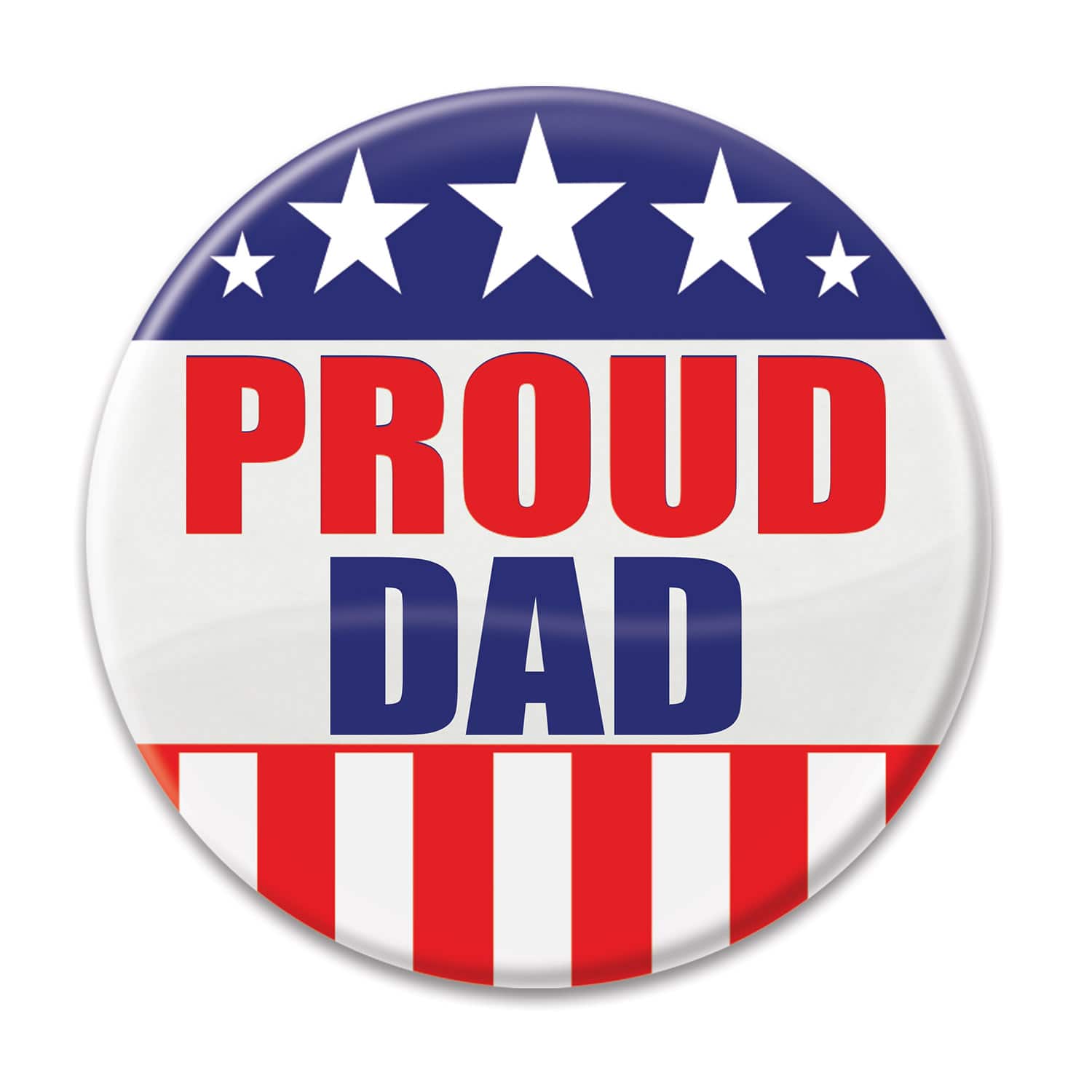 Beistle 2" Red, White & Blue Proud Dad Buttons, 6ct.