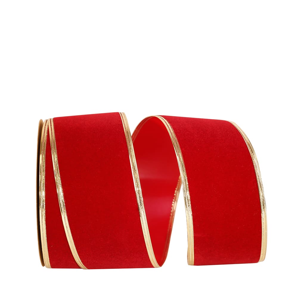 JAM Paper Holiday Red Velvet Wired Ribbon