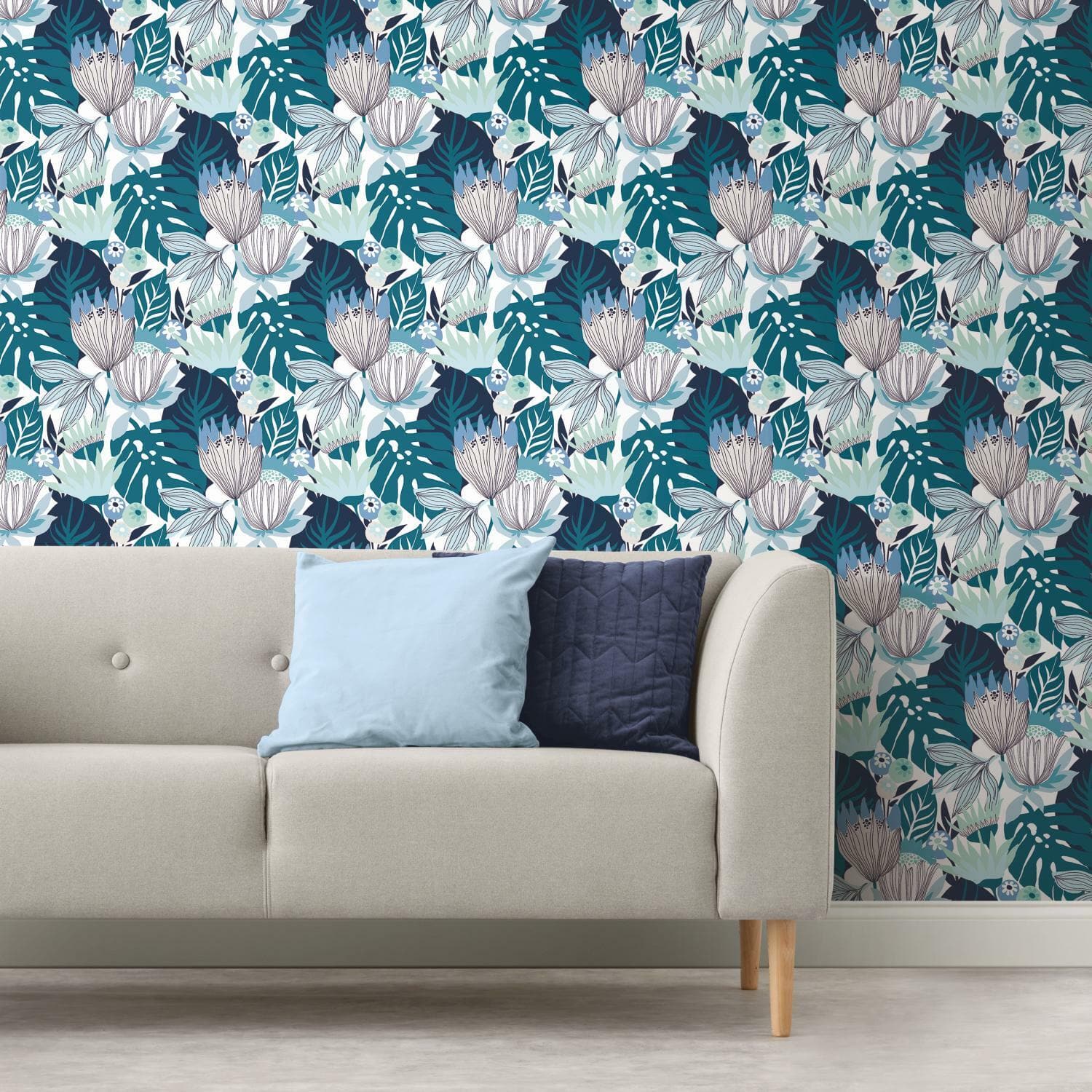 RoomMates Retro Tropical Leaves Peel & Stick Wallpaper