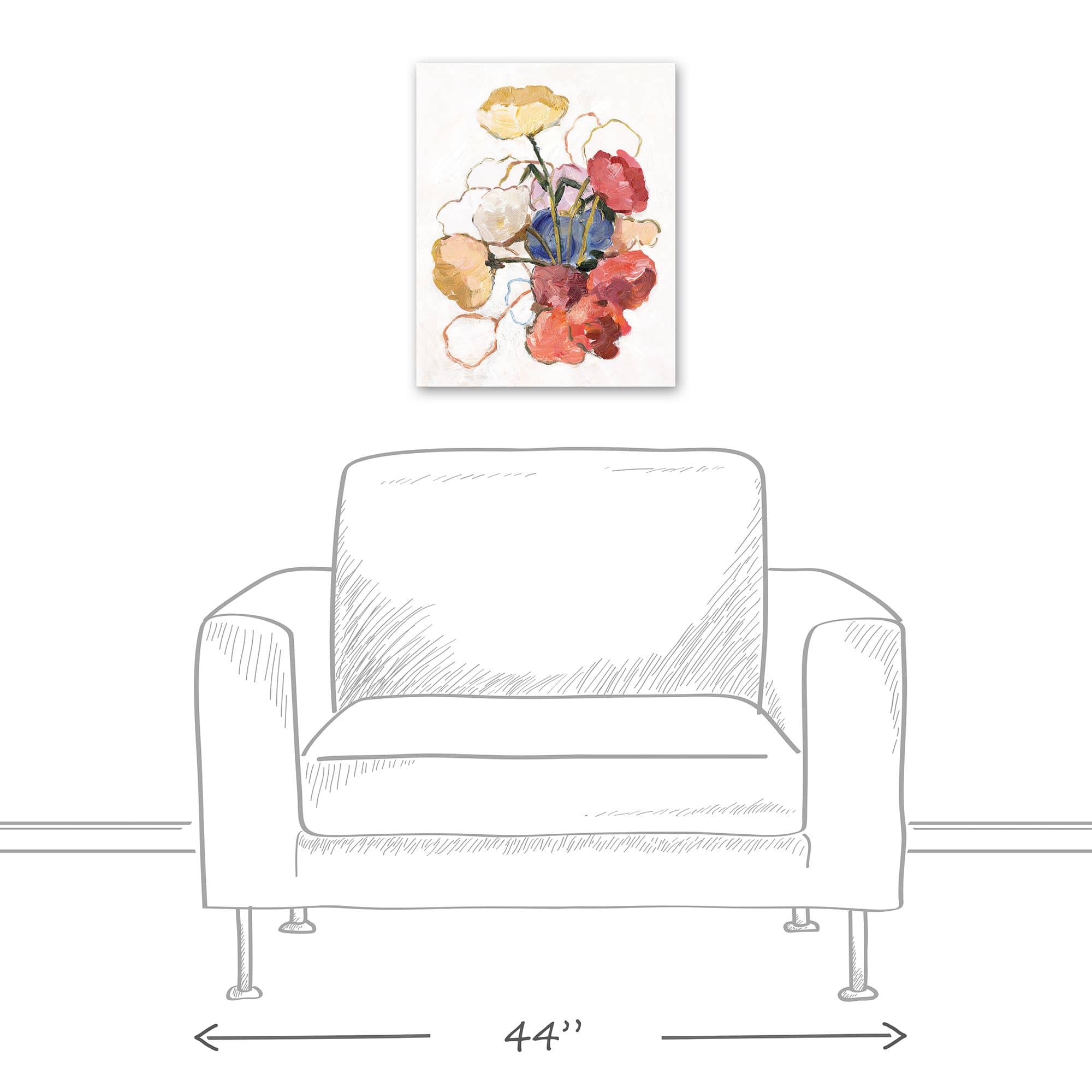 Golden Florals 16" x 20" Canvas Wall Art