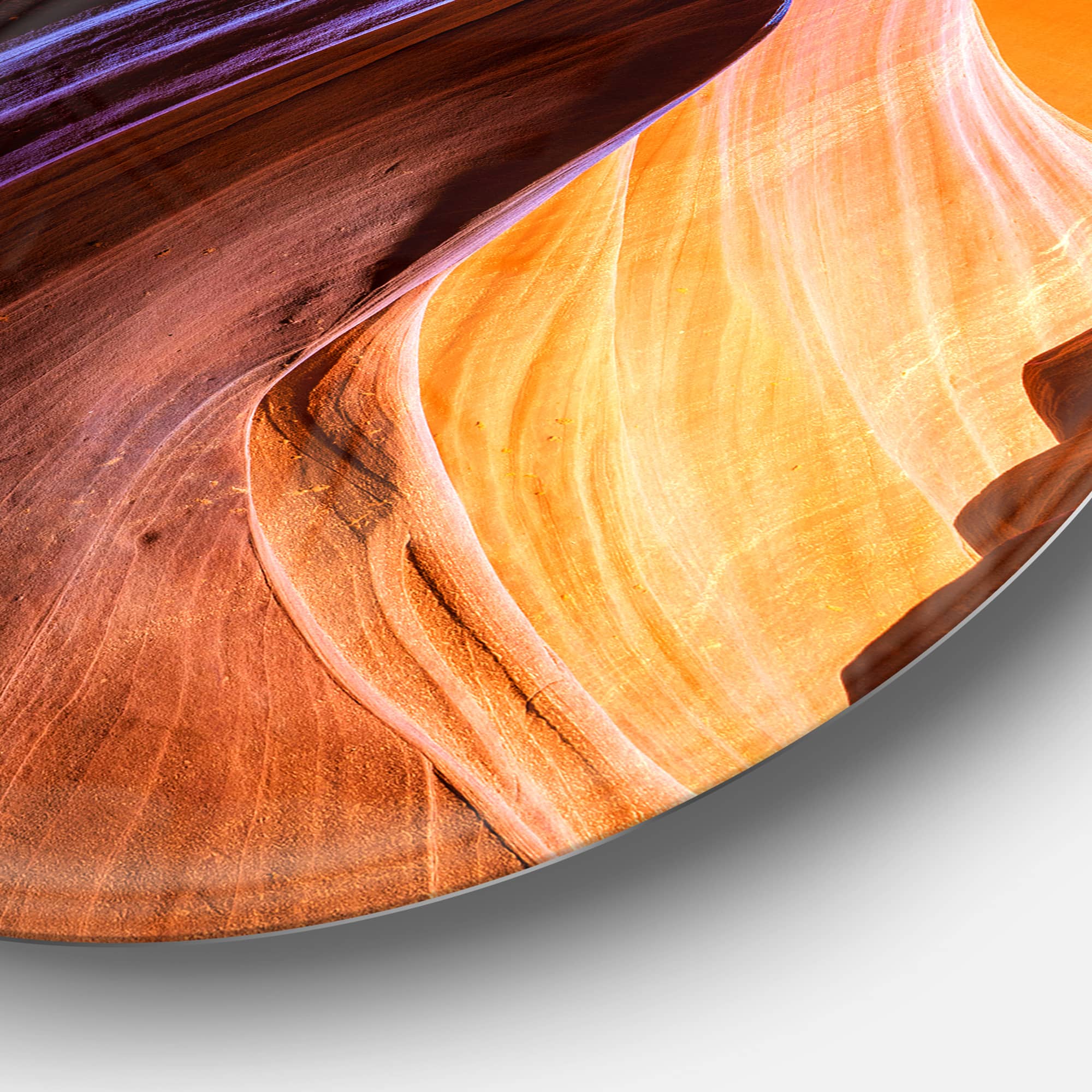 Designart - Blue Wall of Antelope Canyon' Landscape Photography Circle Metal Wall Art