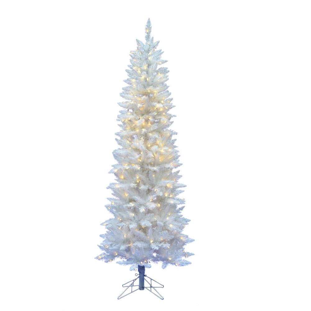 6ft. Pre-Lit Sparkle White Spruce Artificial Christmas Tree, Warm White LED Lights