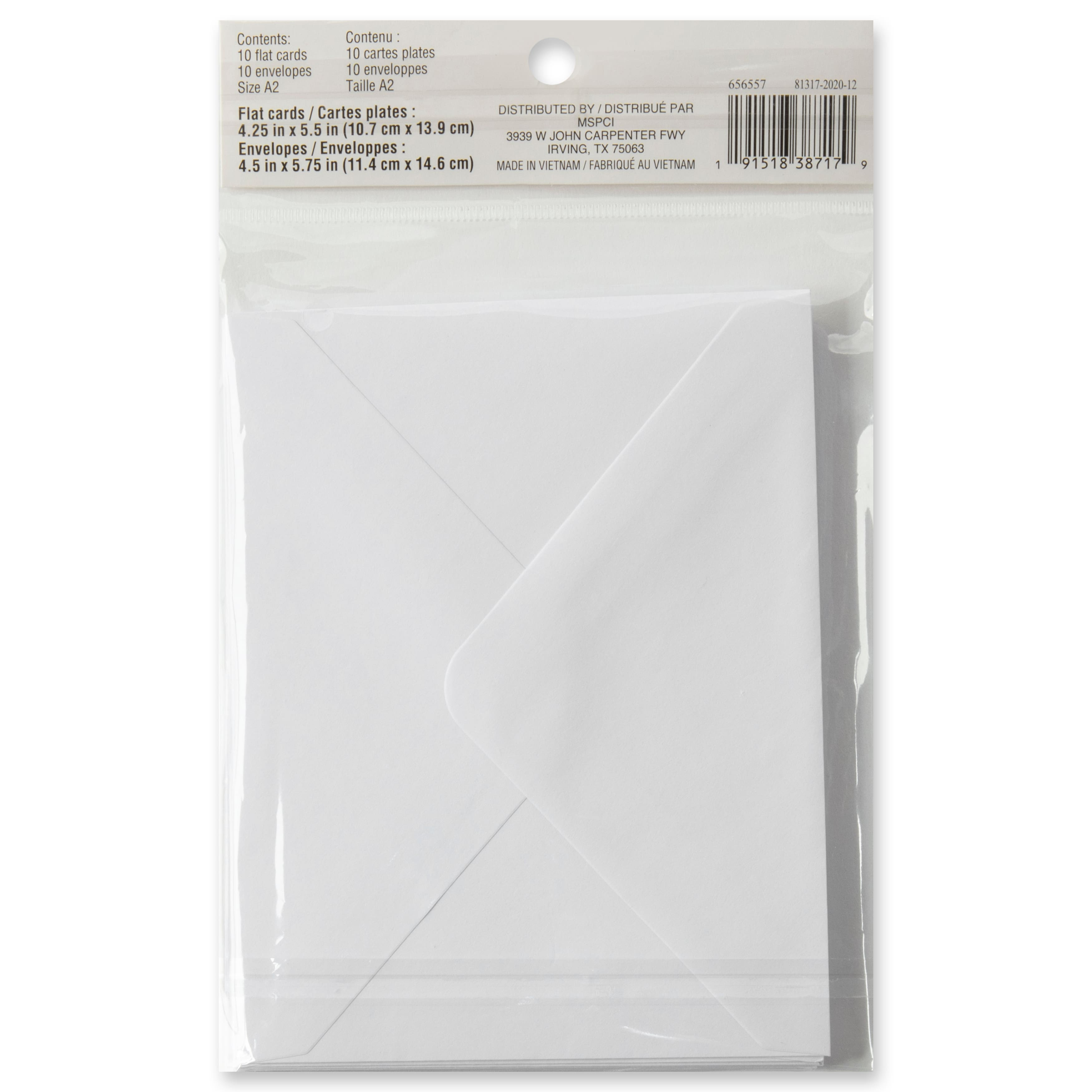 10 Sets of White Flat Cards & Envelopes by Recollections™, 4.25" x 5.5"