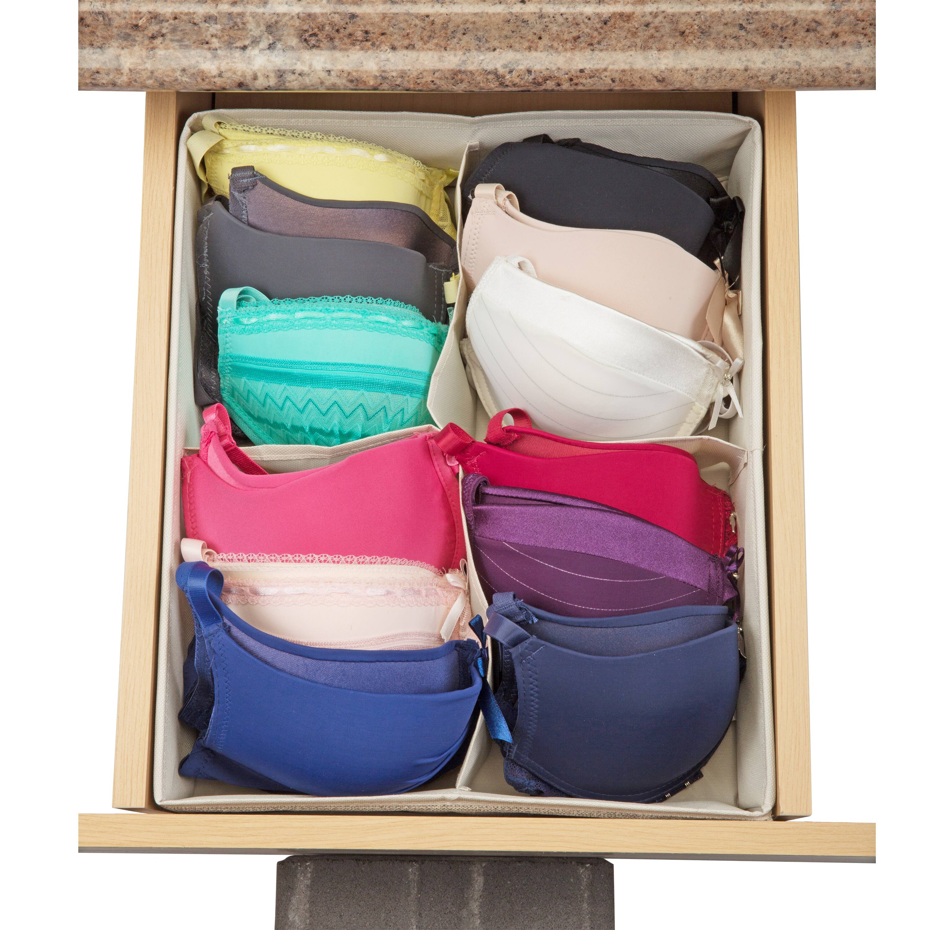 Simplify Cream 4-Compartment Drawer Organizer