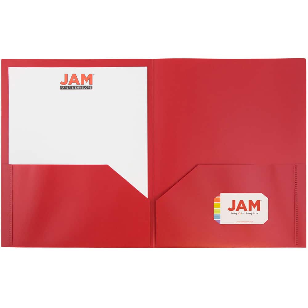JAM Paper 9.5" x 11.5" Plastic 2 Pocket School POP Folders, 6ct.