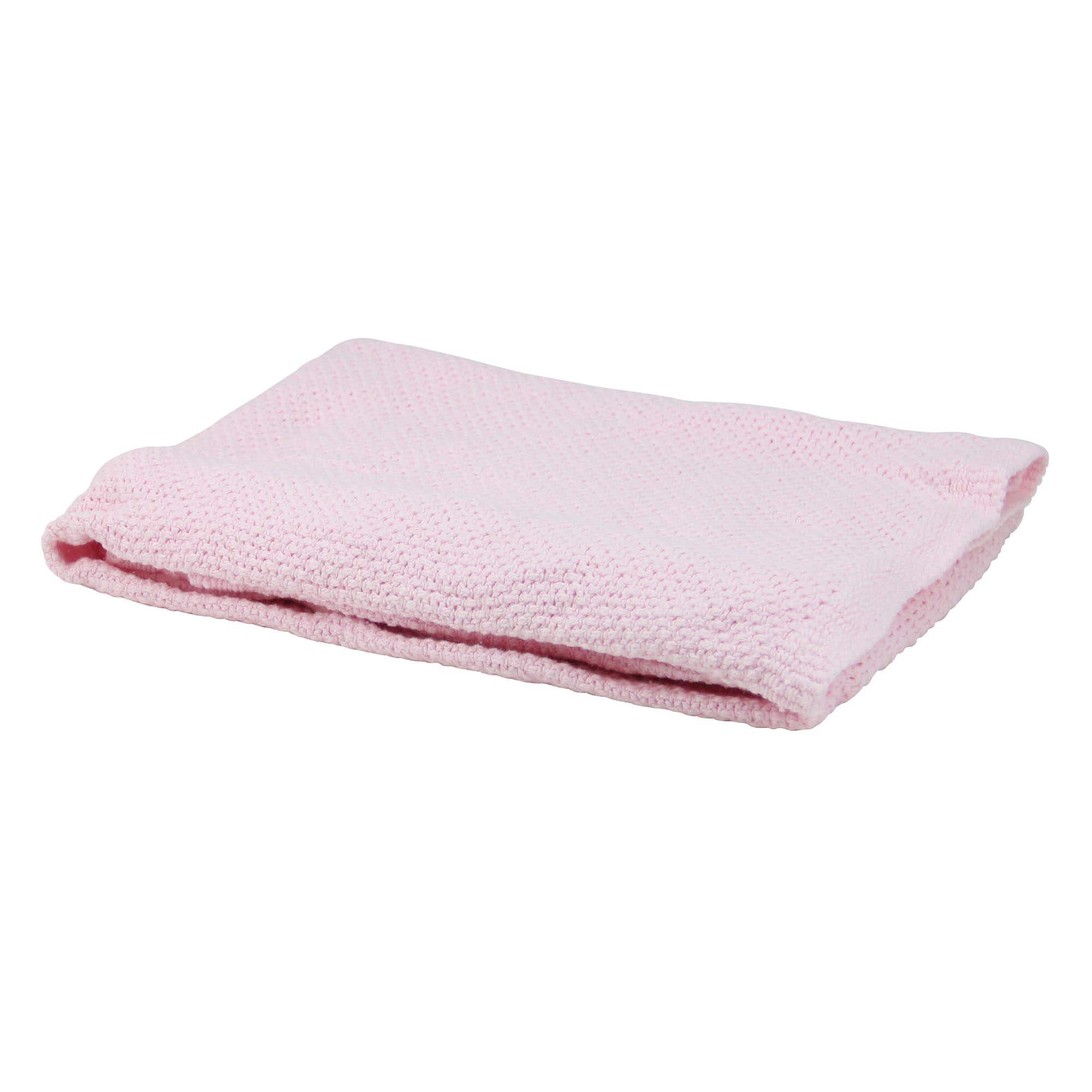 Mini Afghan Throw Blanket, Baby Pink Pastel
