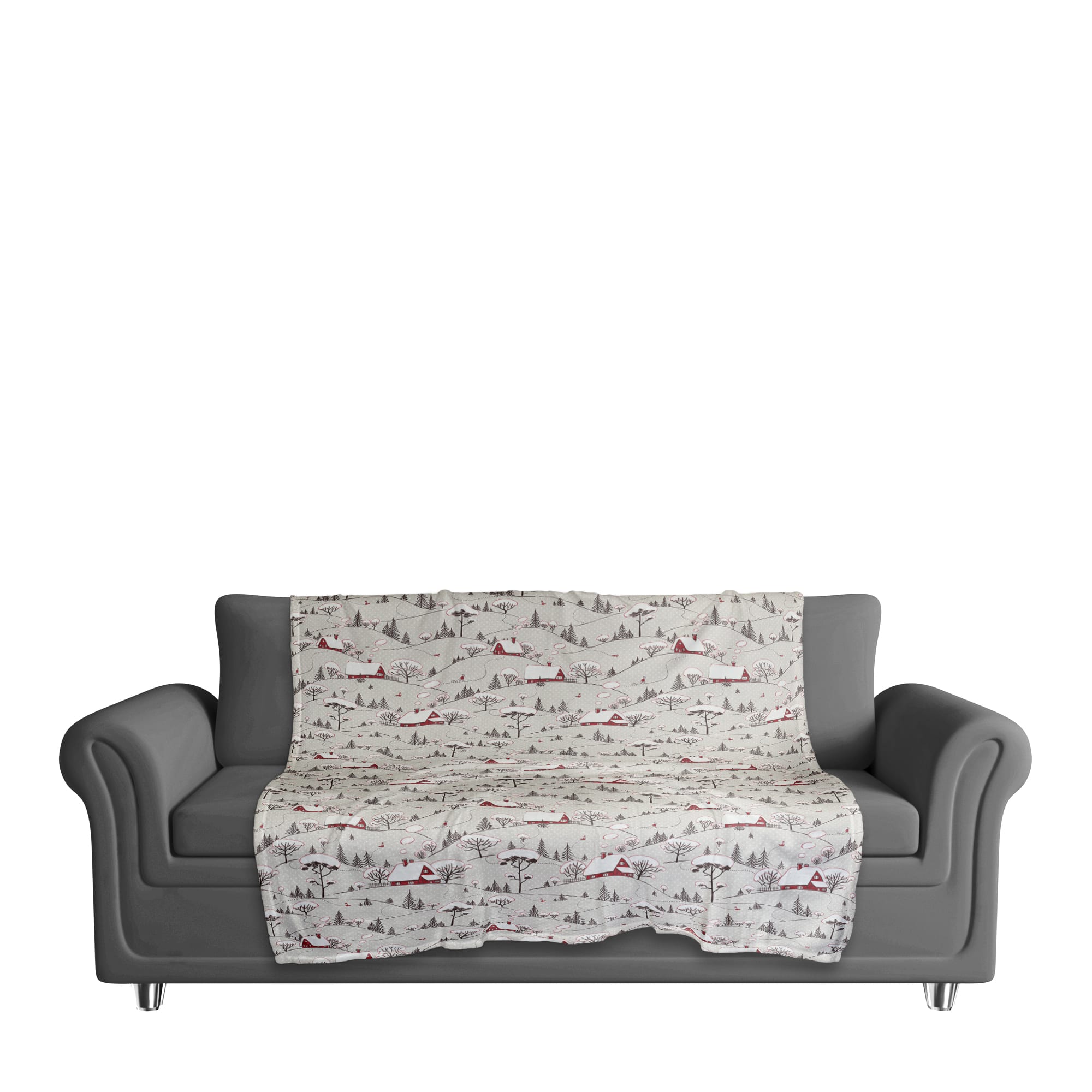 Snowy Village 50x60 Coral Fleece Blanket