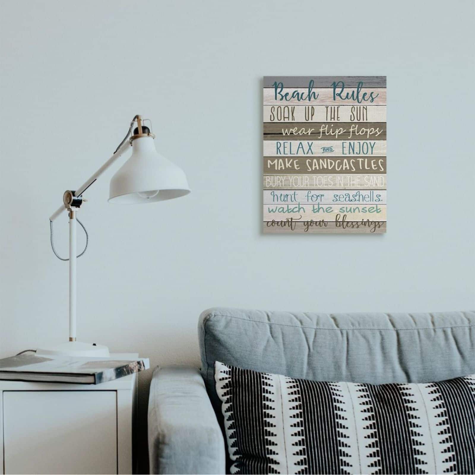 Stupell Industries Beach Rules Boardwalk Sign Wall Accent