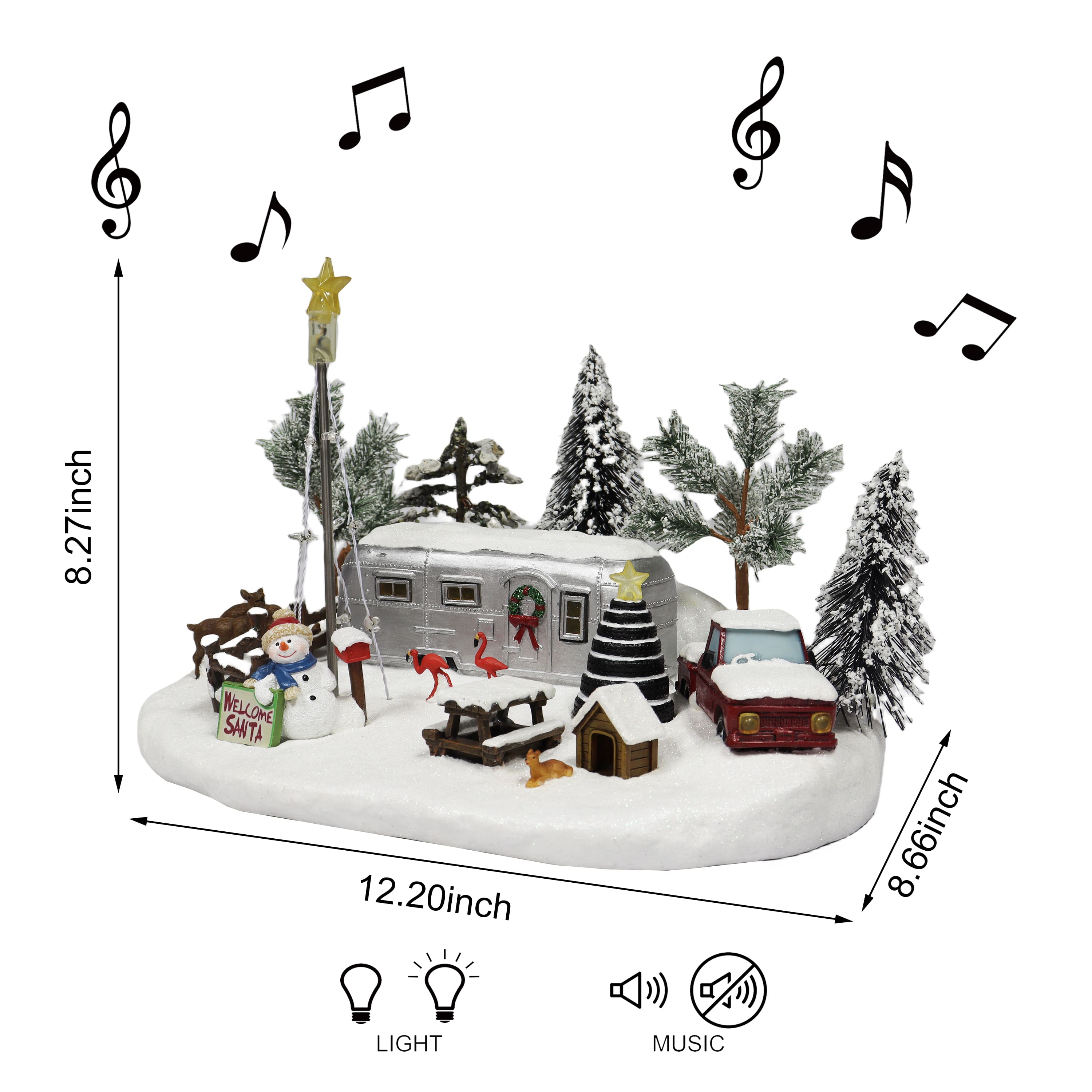Moments in Time 12.25" Silver Camper Scene Décor