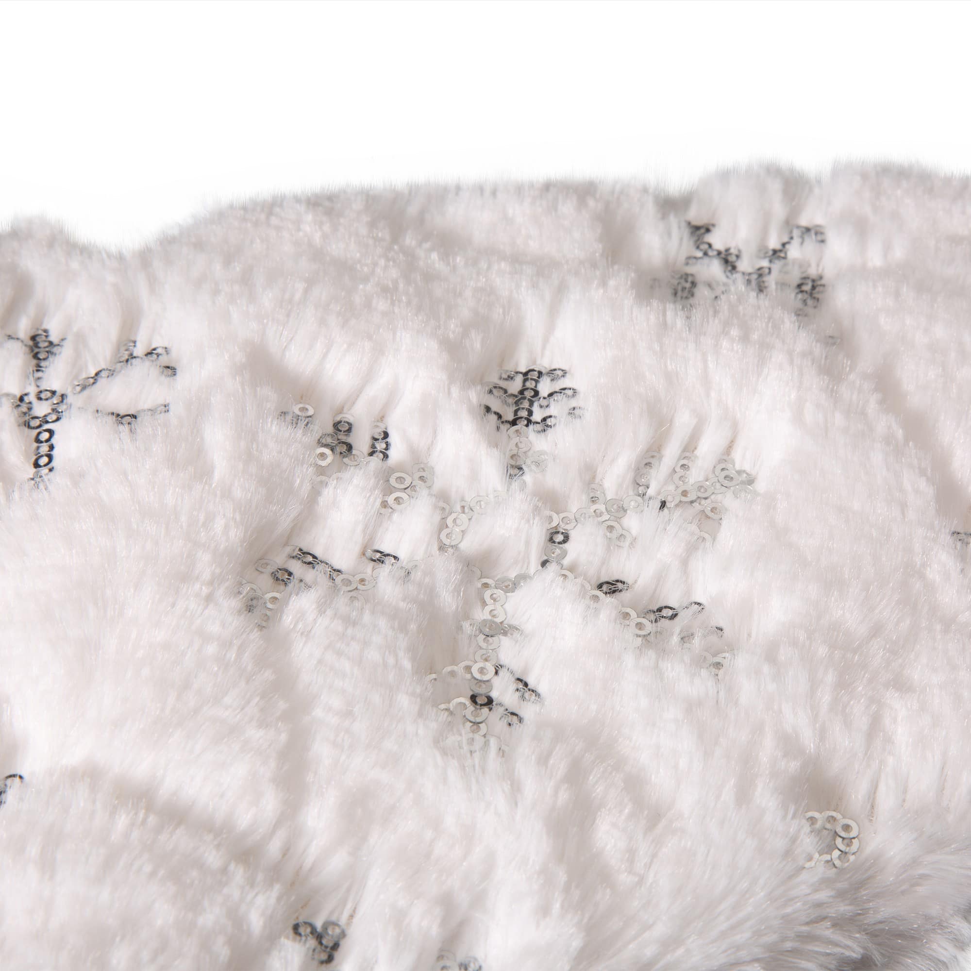 Glitzhome® 21" White Plush with Snowflake Christmas Stocking, 2ct.