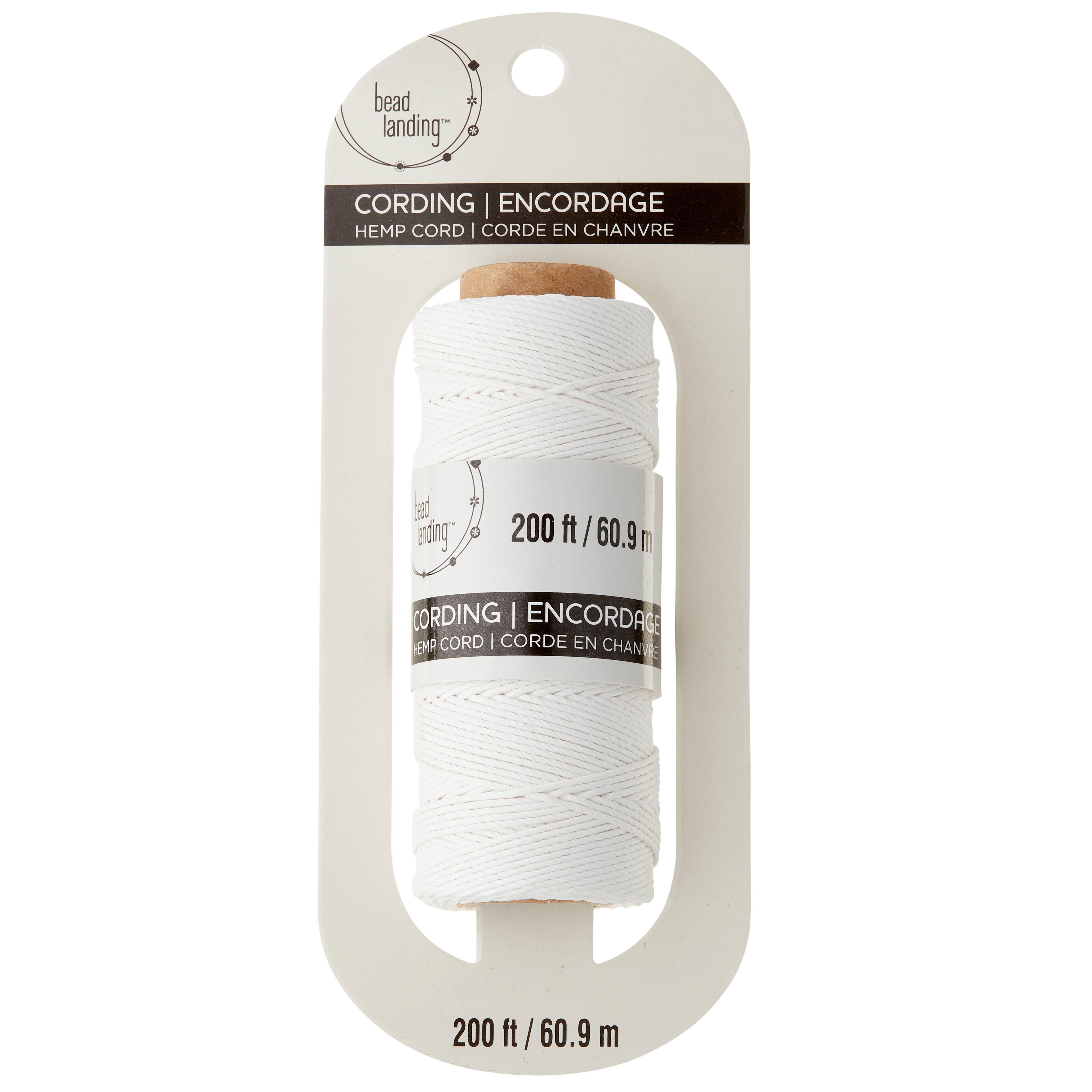 Bead Landing™ Hemp Cord Spool, White 20 lb.