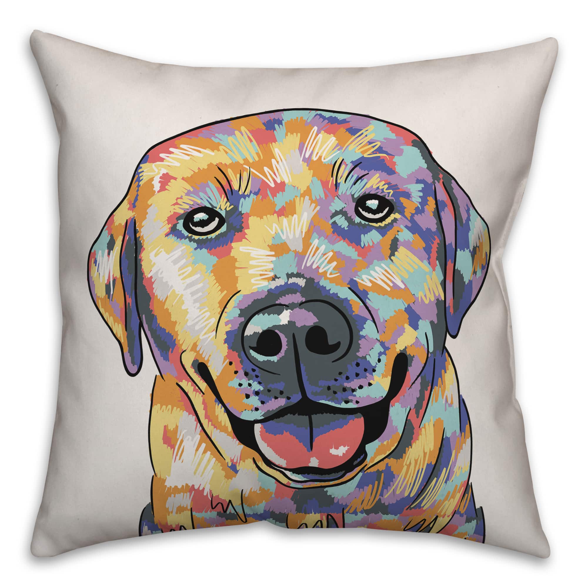 Watercolor Lab Throw Pillow