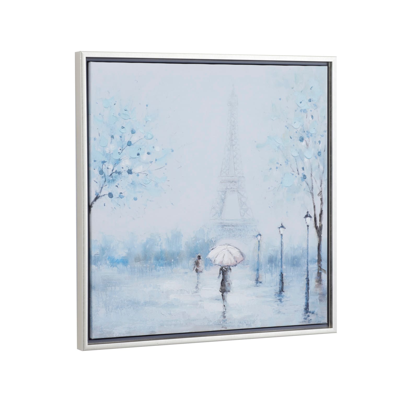 Blue Polystone Transitional Framed Wall Art, 24" x 24"