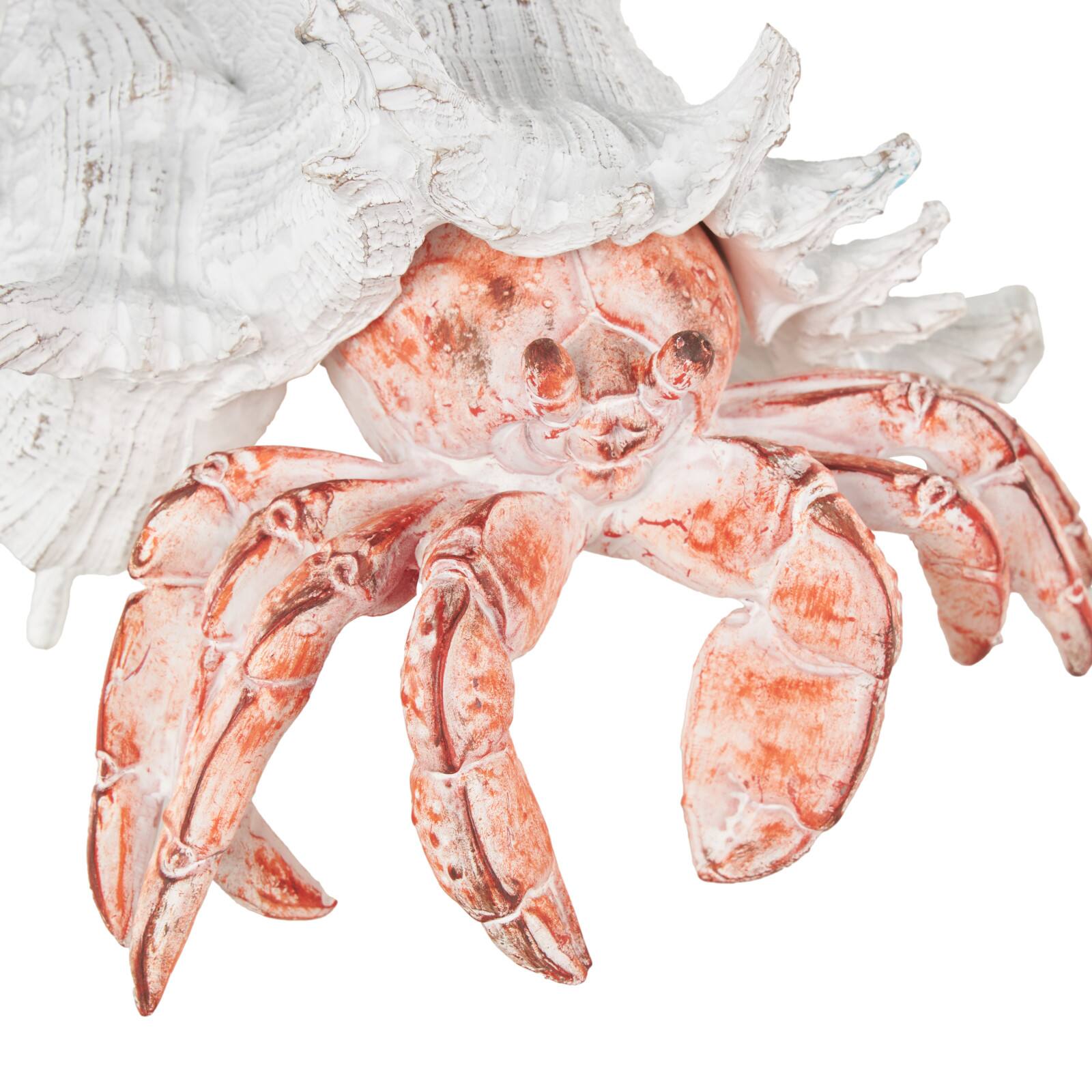 9" Polystone Crab Textured Decorative Sculpture with White Shell