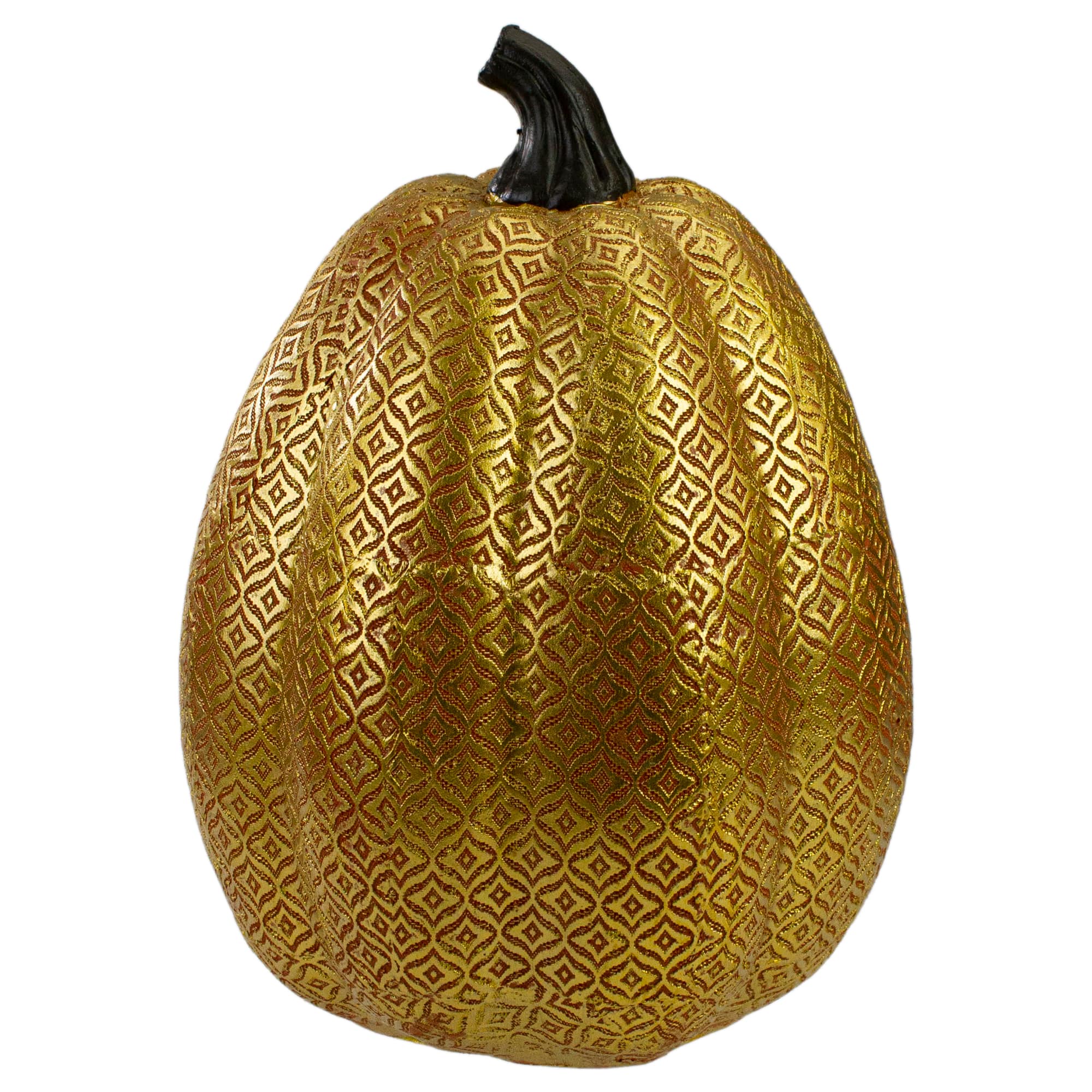 Orange & Gold Diamond Patterned Halloween Pumpkin Tabletop Decoration By Northlight in Orange/Gold | 9.75" | Michaels®