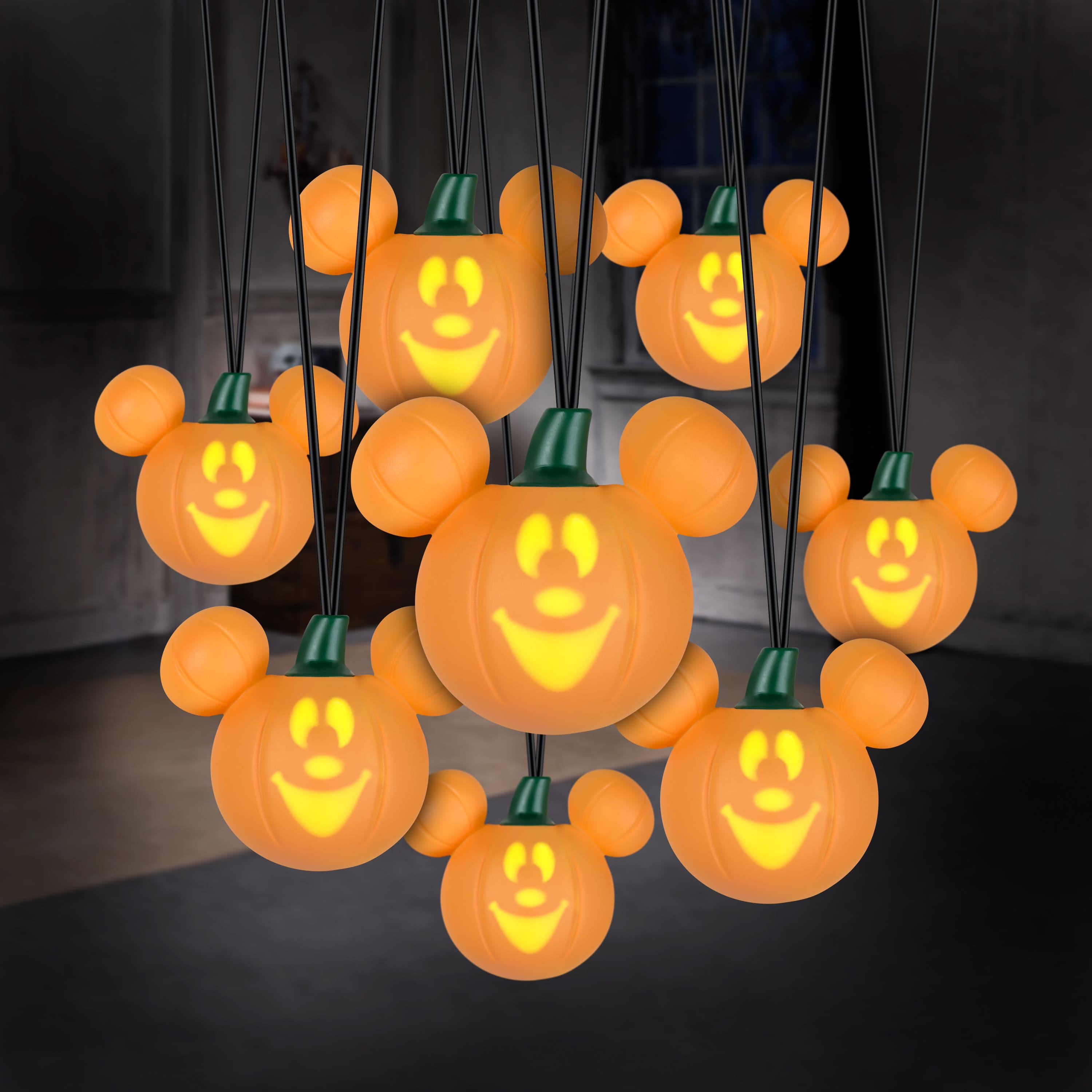 8ct. Disney® Mickey Mouse EmoteGlow Singing Faces Pumpkin Musical Light String