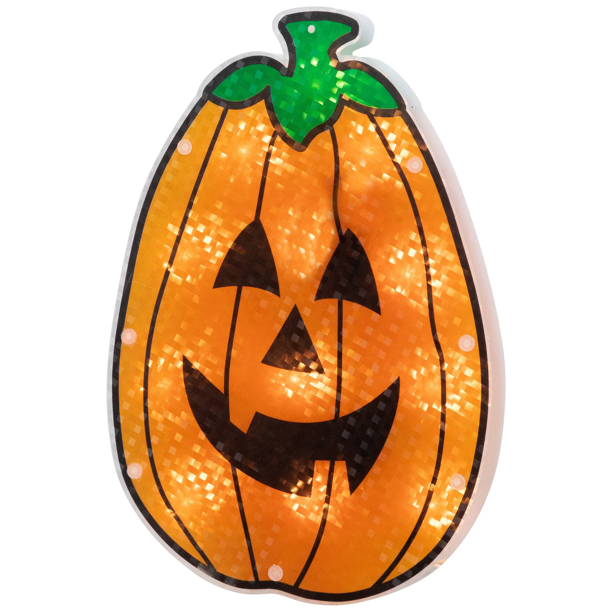Lighted Jack-O-Lantern Halloween Window Silhouette